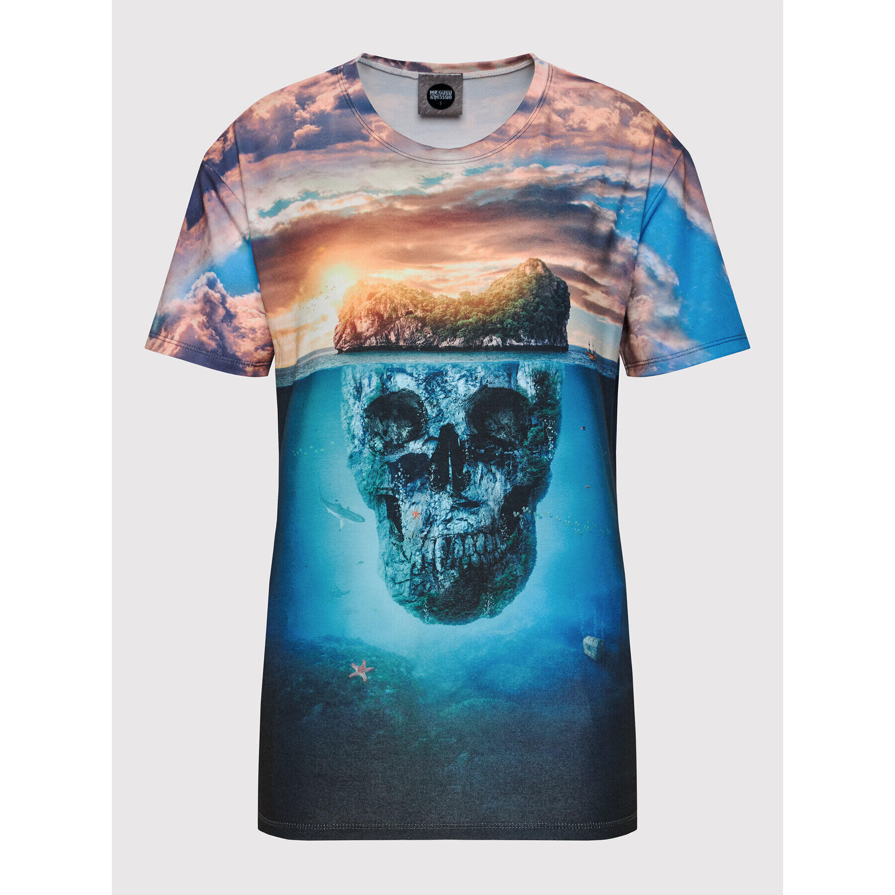 Mr. GUGU & Miss GO Тишърт Unisex Skull Island Цветен Regular Fit - Pepit.bg