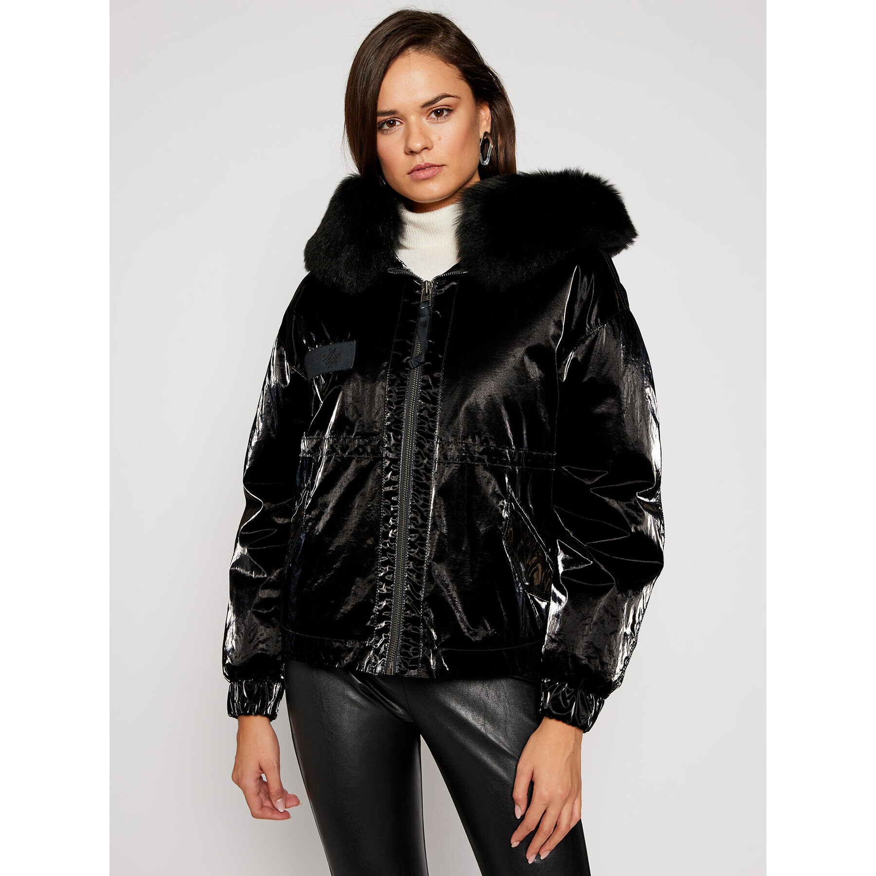 Mr & Mrs Italy Пухено яке 202XPC0258 Черен Regular Fit - Pepit.bg