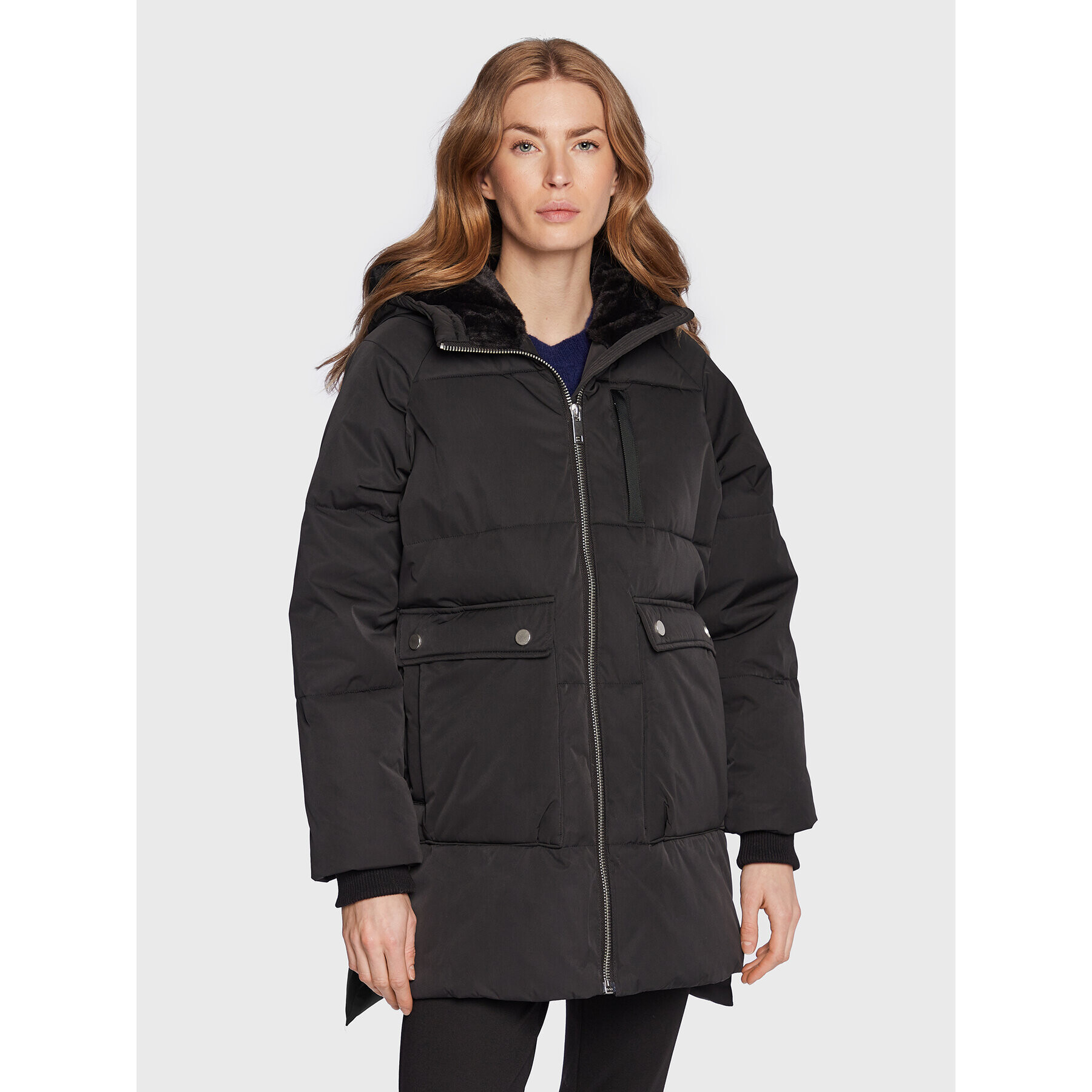 Moss Copenhagen Пухено яке Pavinaria 16674 Черен Regular Fit - Pepit.bg
