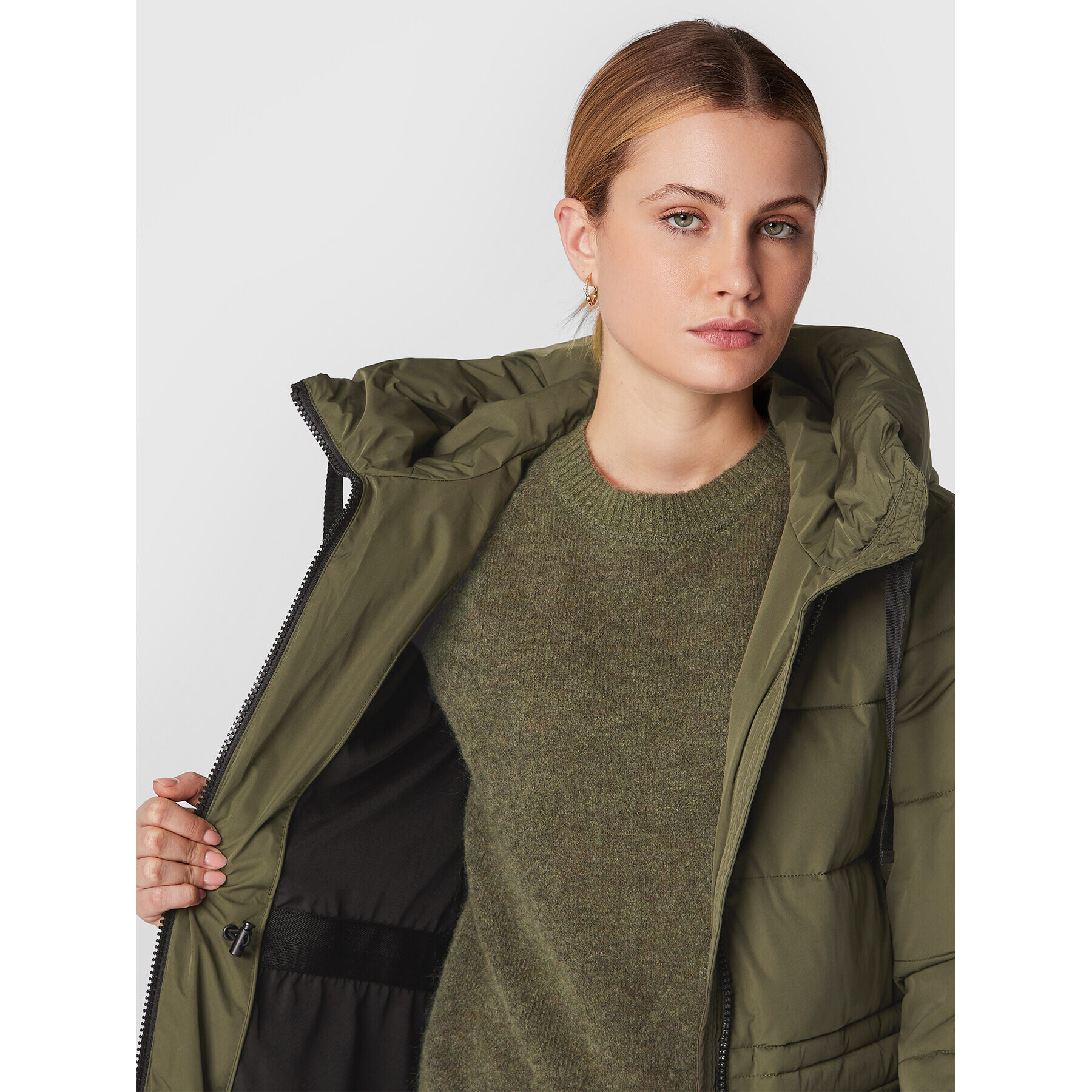 Moss Copenhagen Пухено яке Pavinaria 17220 Зелен Regular Fit - Pepit.bg