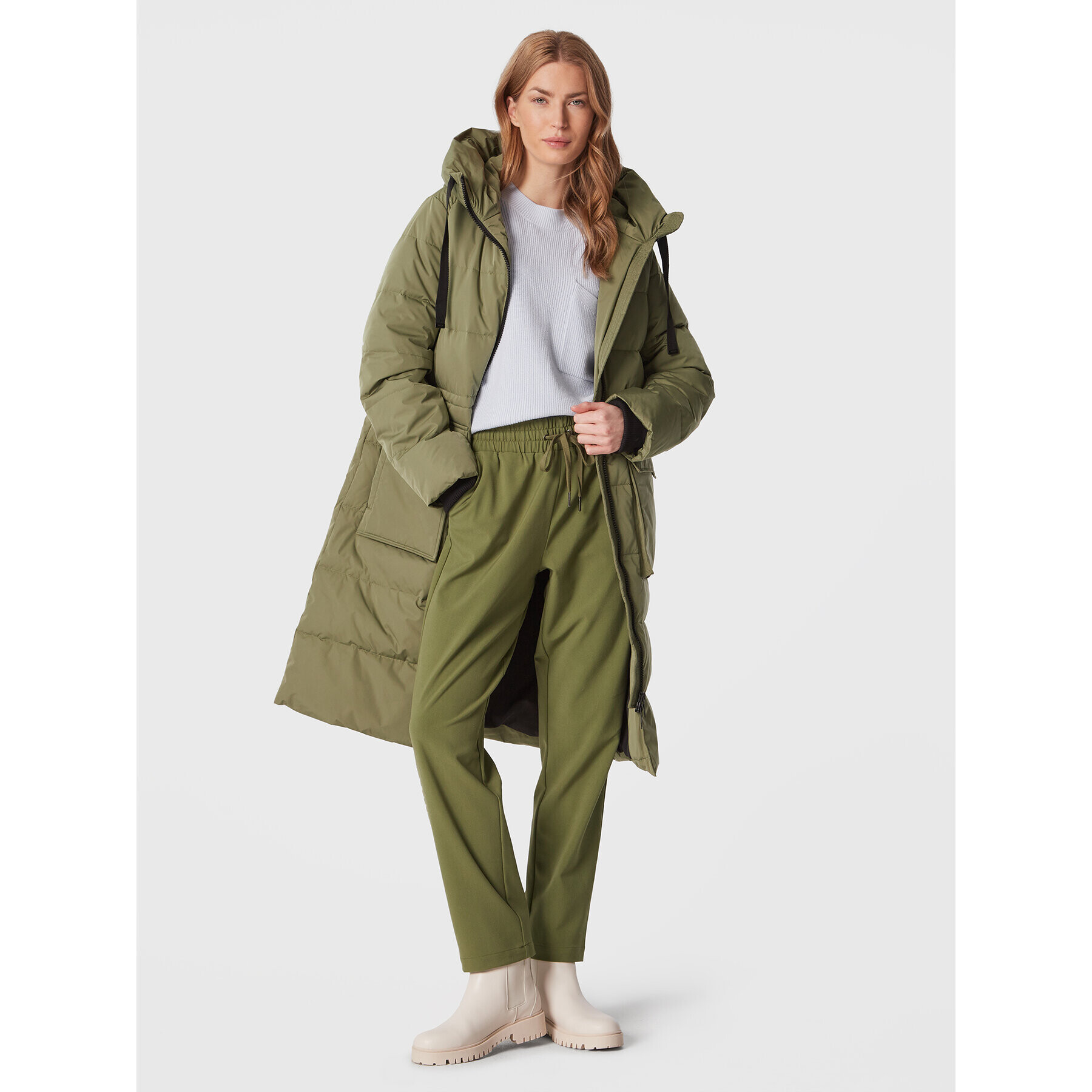 Moss Copenhagen Пухено яке Pavine 16871 Зелен Oversize - Pepit.bg