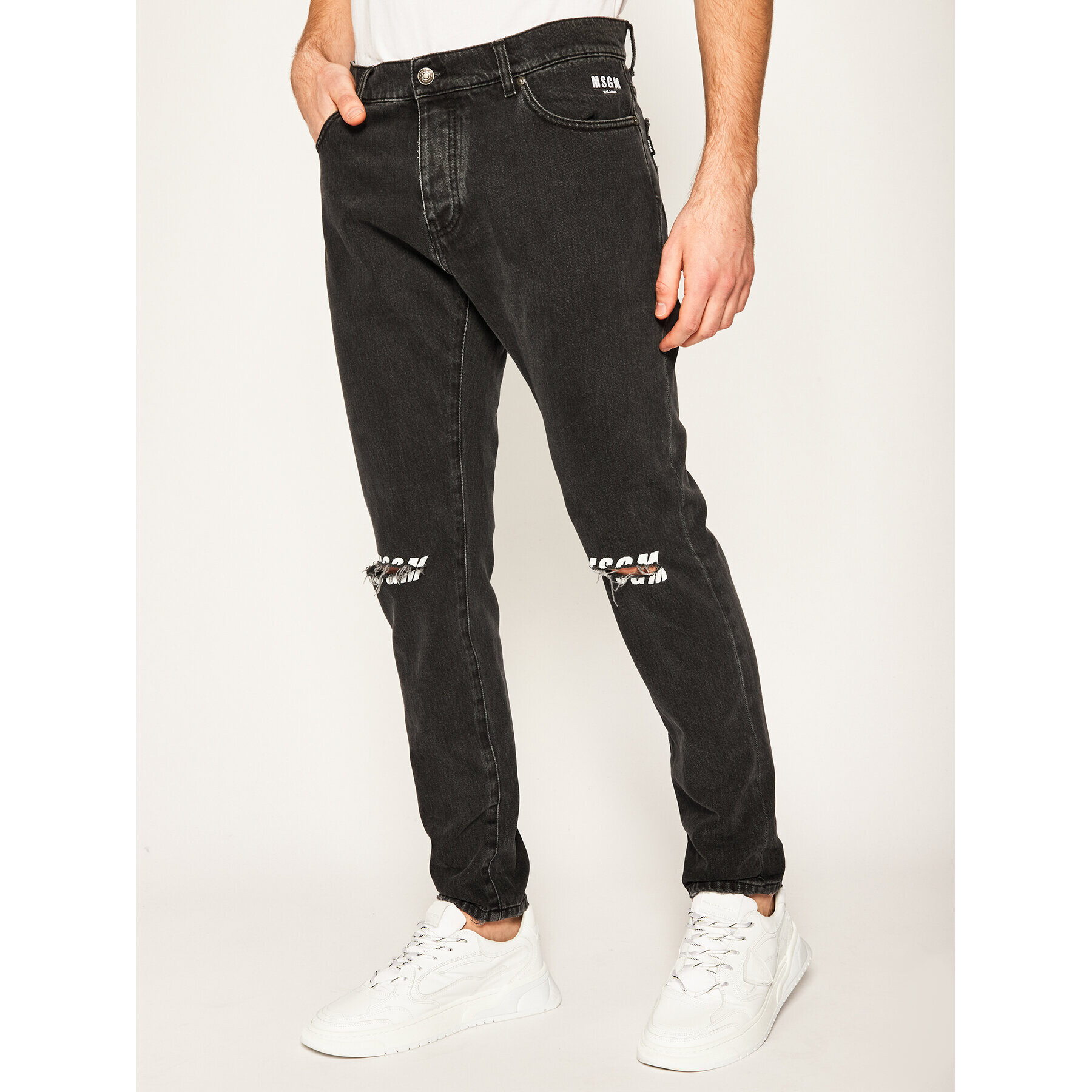 MSGM Дънки 2840MP57L 207073 Черен Regular Fit - Pepit.bg