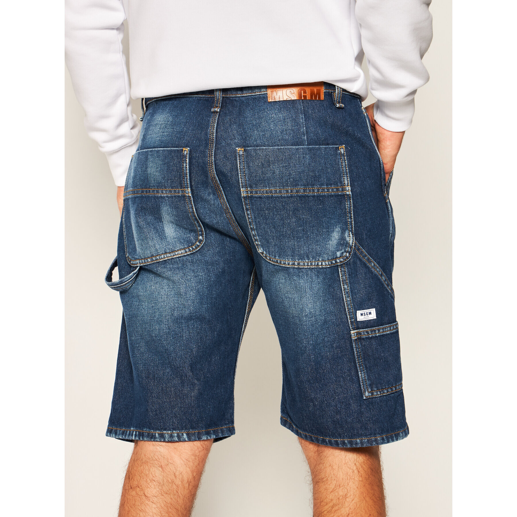 MSGM Дънкови шорти 2840MB43L 207072 Тъмносин Regular Fit - Pepit.bg