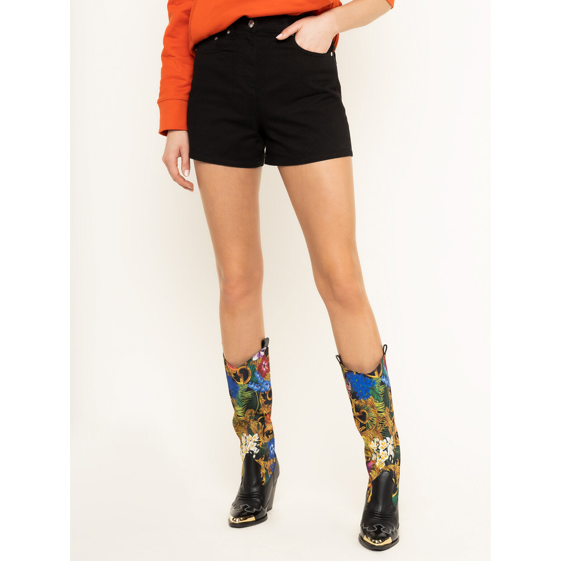 MSGM Дънкови шорти 2841MDB48T 207276 99 Черен Regular Fit - Pepit.bg