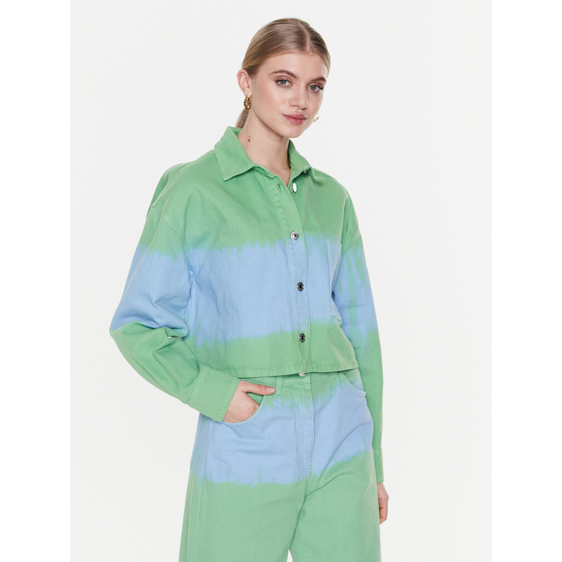 MSGM Дънково яке 3441MDE45TD 237281 Зелен Regular Fit - Pepit.bg