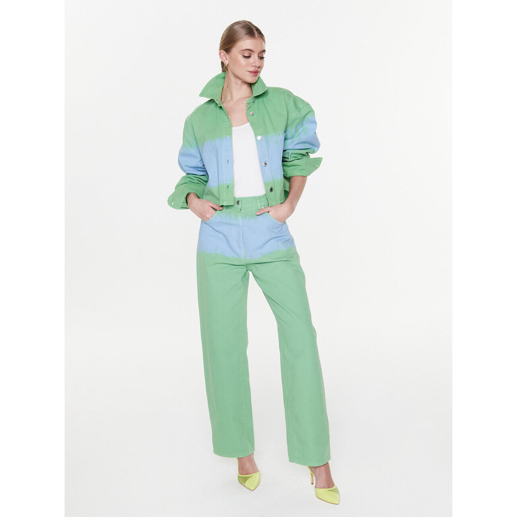 MSGM Дънково яке 3441MDE45TD 237281 Зелен Regular Fit - Pepit.bg