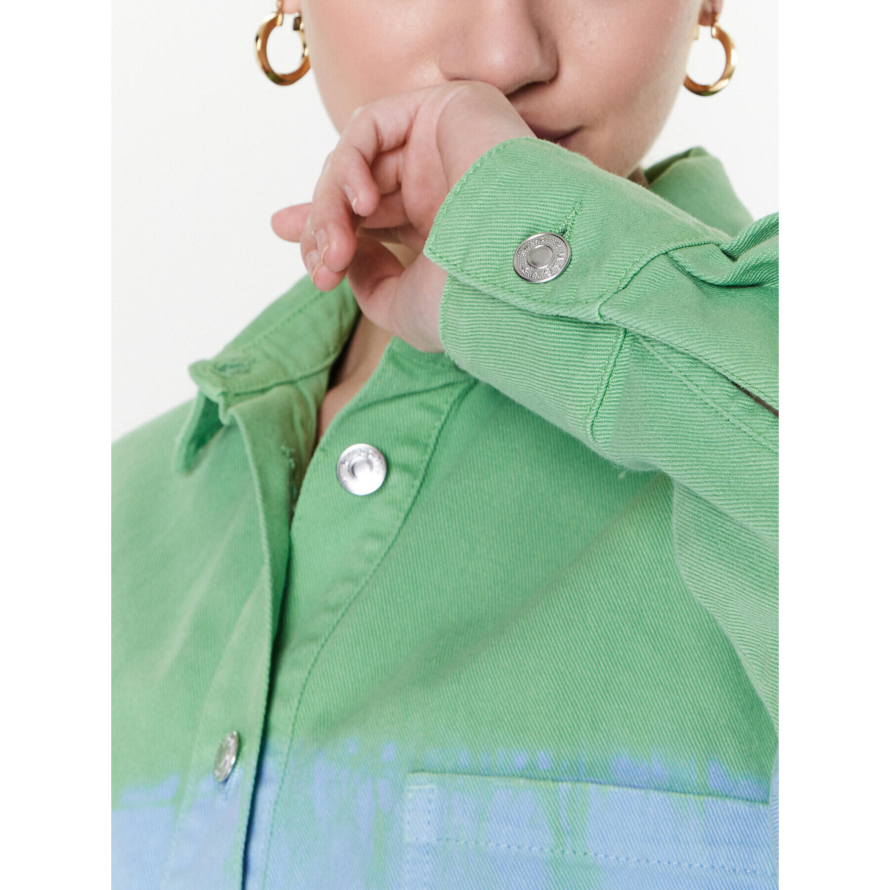 MSGM Дънково яке 3441MDE45TD 237281 Зелен Regular Fit - Pepit.bg