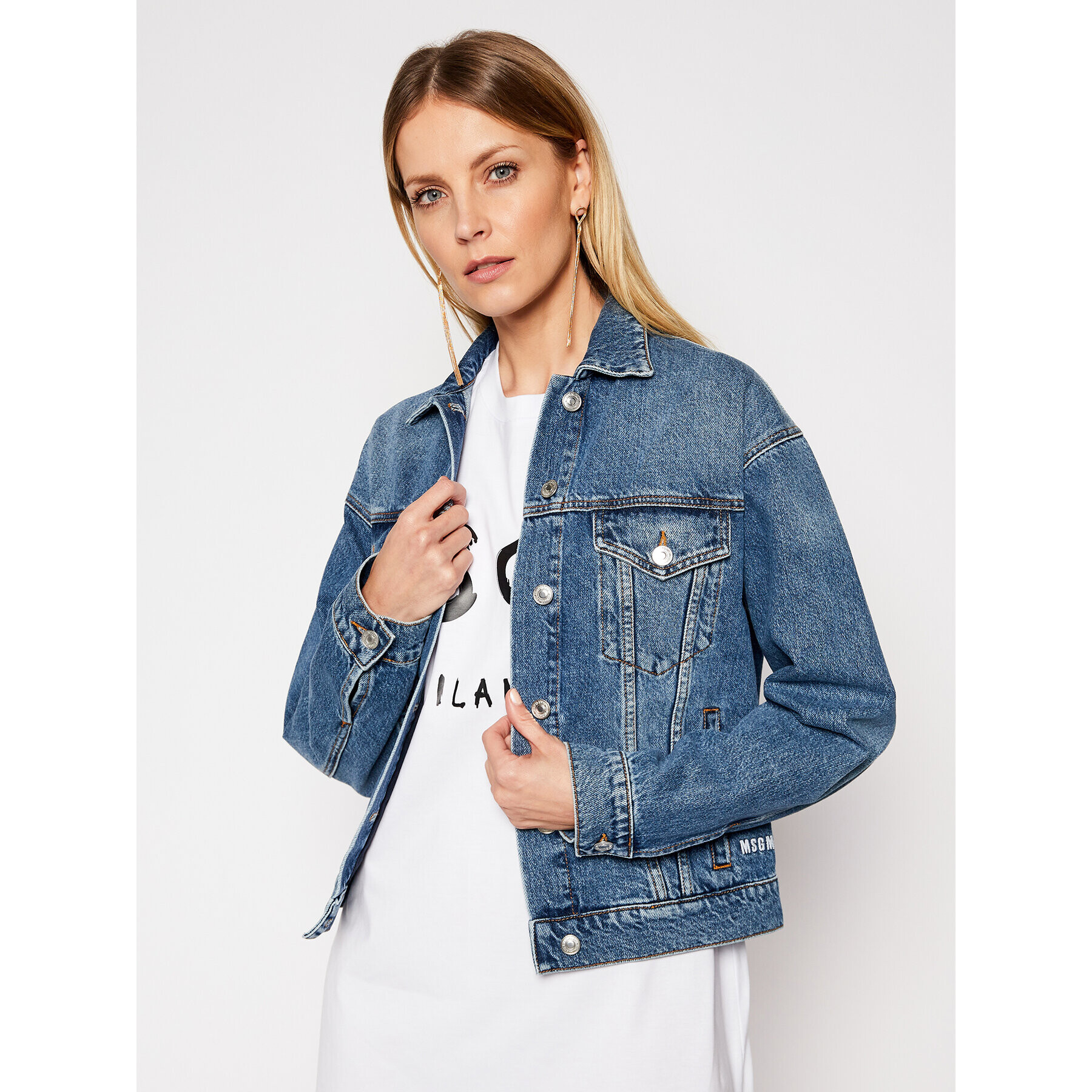 MSGM Дънково яке 3041MDH41LX 217283 Син Regular Fit - Pepit.bg