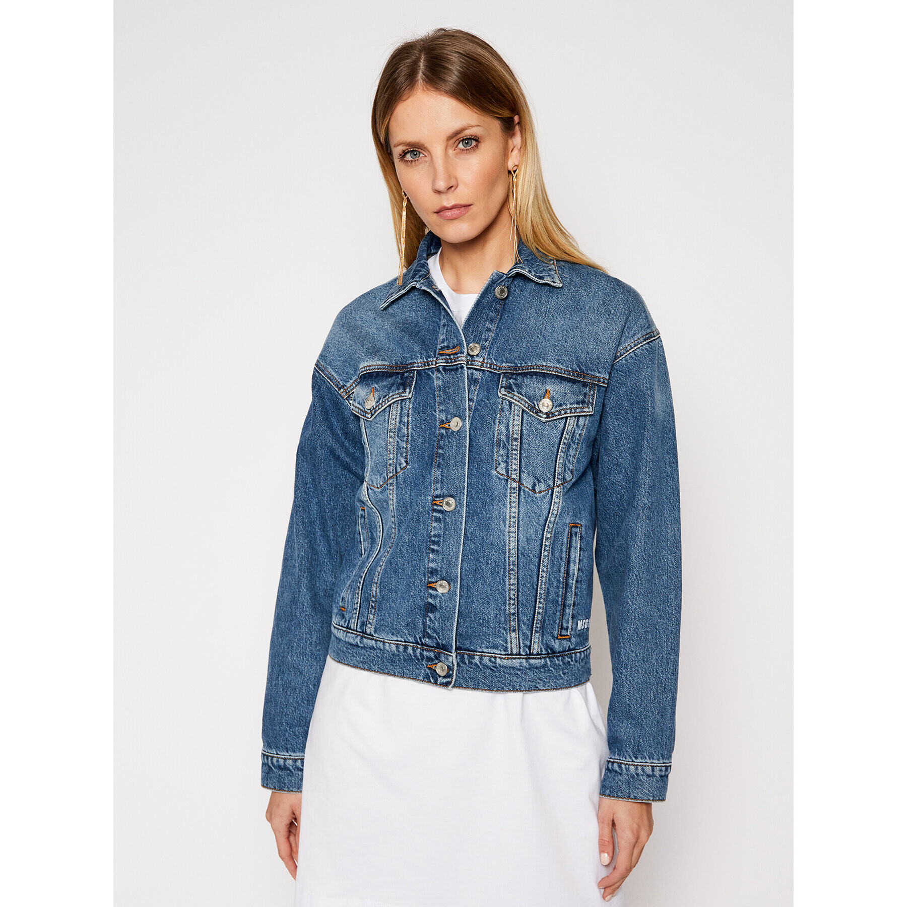 MSGM Дънково яке 3041MDH41LX 217283 Син Regular Fit - Pepit.bg