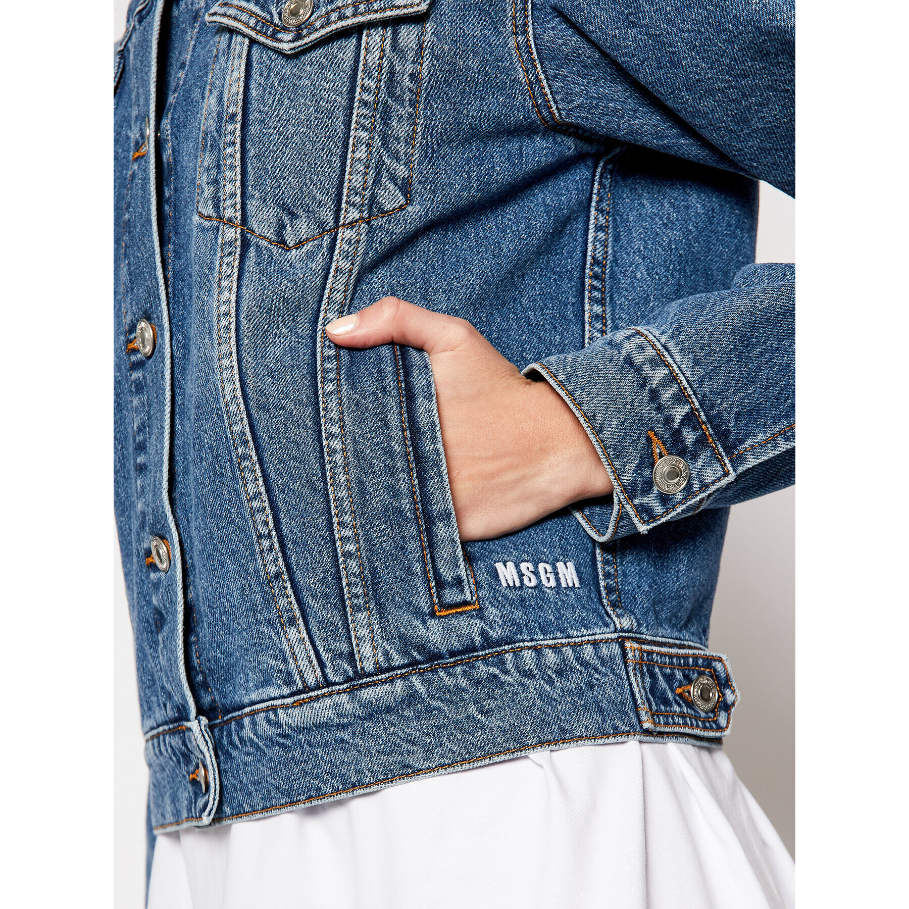 MSGM Дънково яке 3041MDH41LX 217283 Син Regular Fit - Pepit.bg
