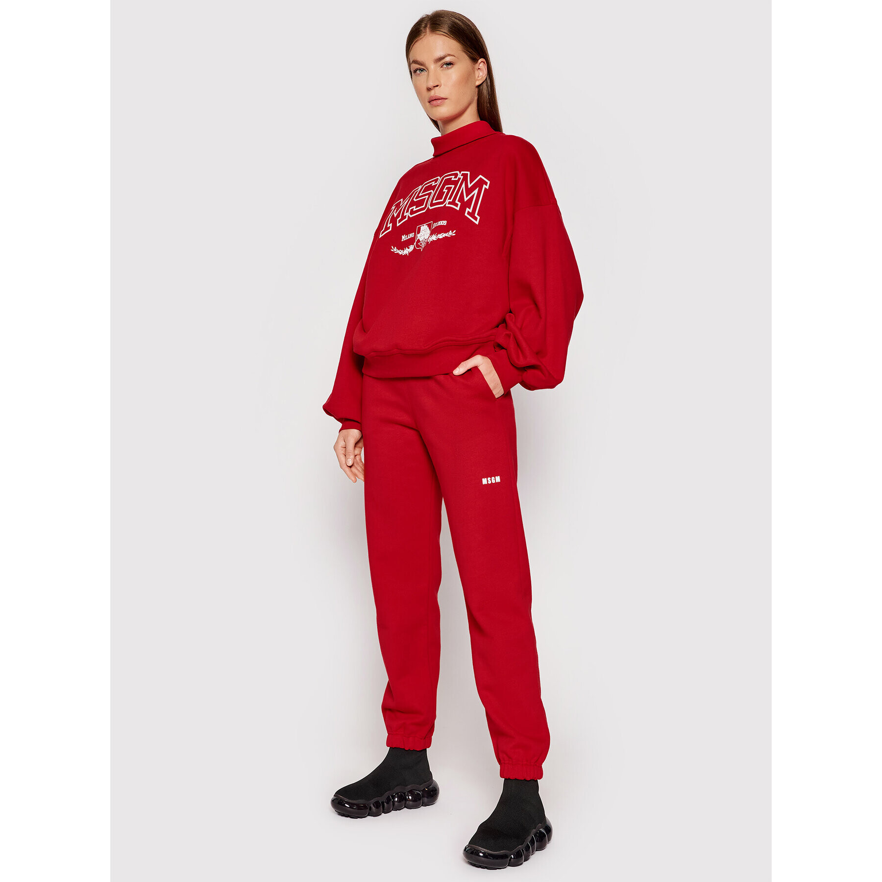 MSGM Долнище анцуг 2000MDP500 200001 Червен Regular Fit - Pepit.bg