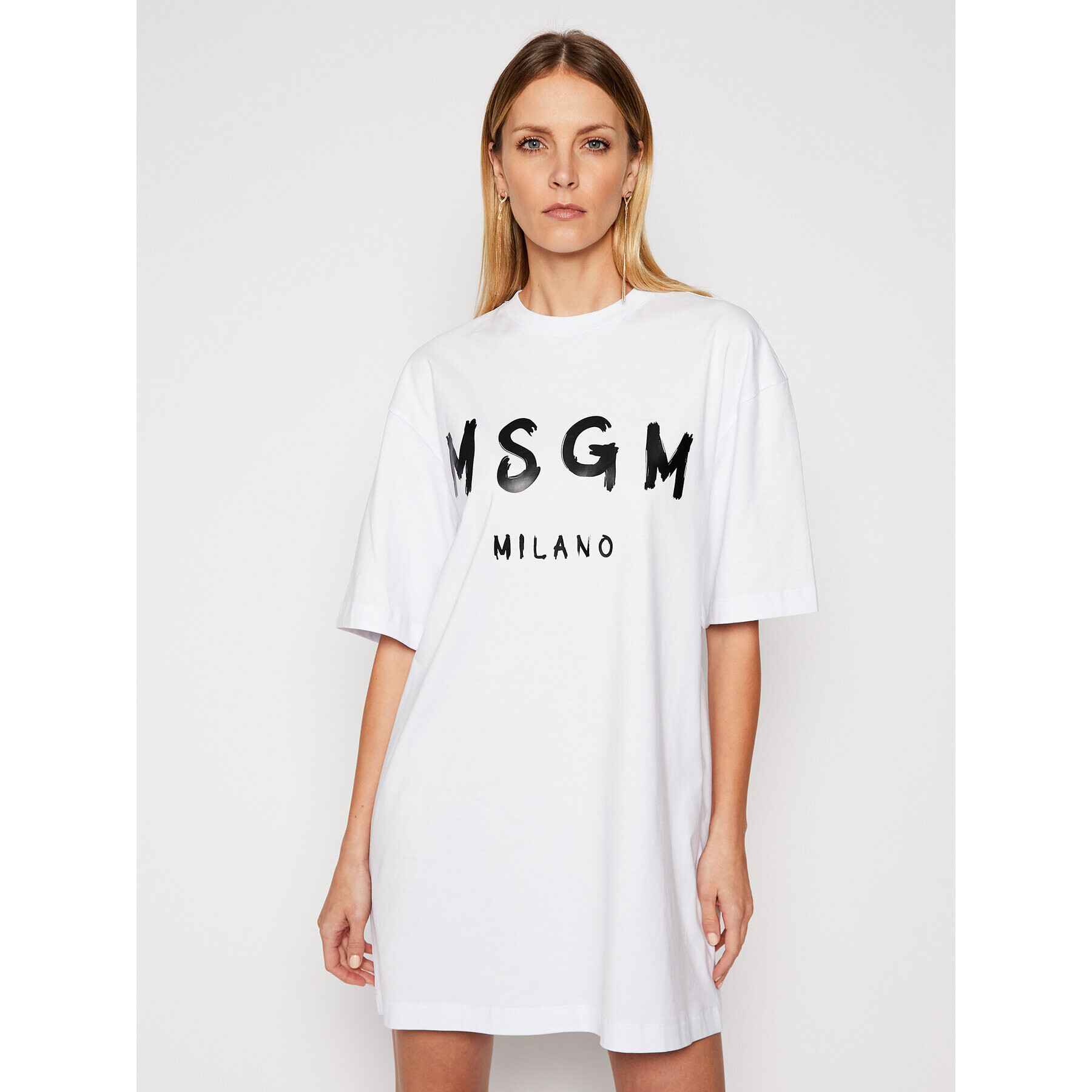 MSGM Ежедневна рокля 3041MDA68 217298 Бял Regular Fit - Pepit.bg