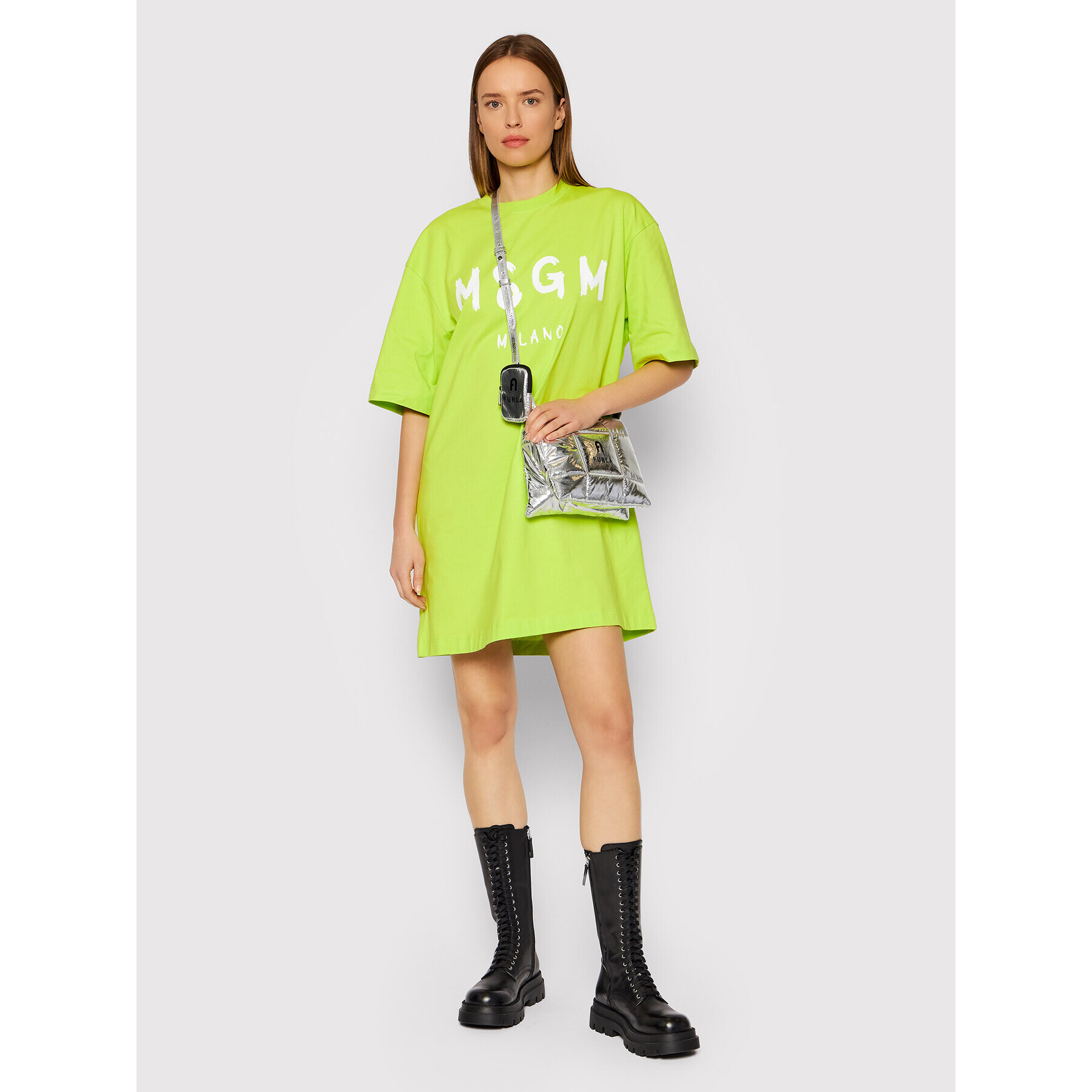 MSGM Ежедневна рокля 3241MDA510 227298 Зелен Relaxed Fit - Pepit.bg