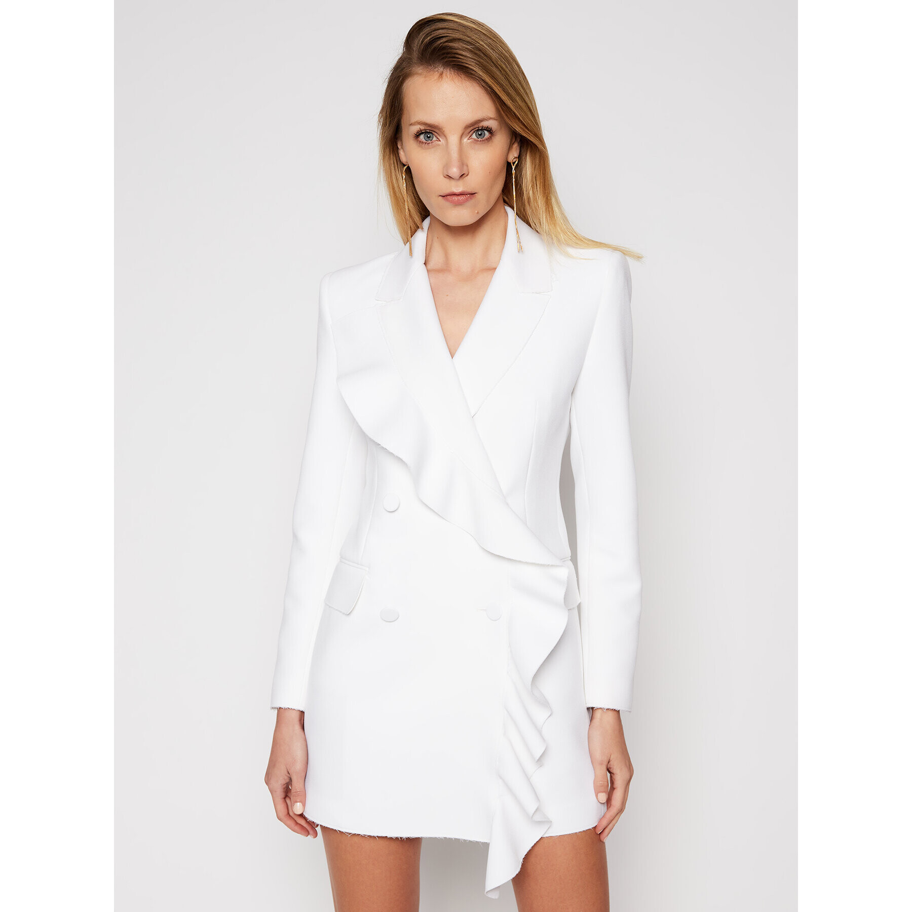 MSGM Коктейлна рокля 3041MDA09 217100 Бял Regular Fit - Pepit.bg