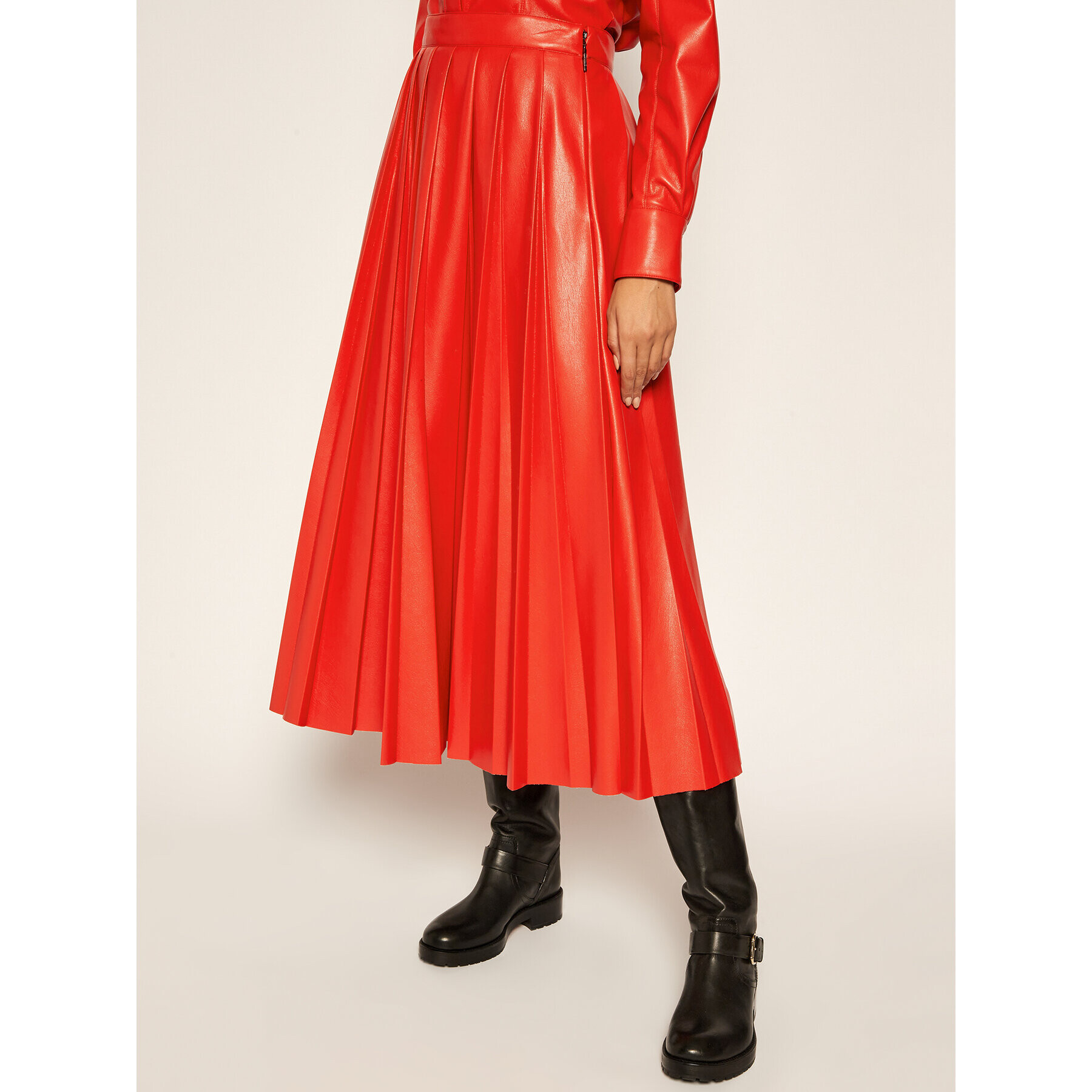 MSGM Кожена пола 2941MDD29P 207652 Червен Regular Fit - Pepit.bg