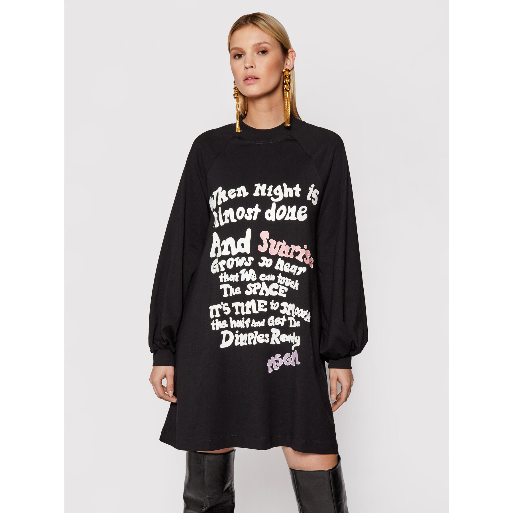 MSGM Плетена рокля 3141MDA70 217798 Черен Regular Fit - Pepit.bg
