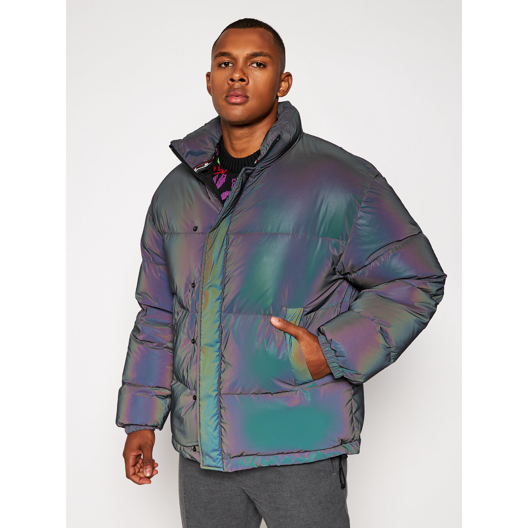 MSGM Пухено яке 2940MH15P 207505 Сив Regular Fit - Pepit.bg