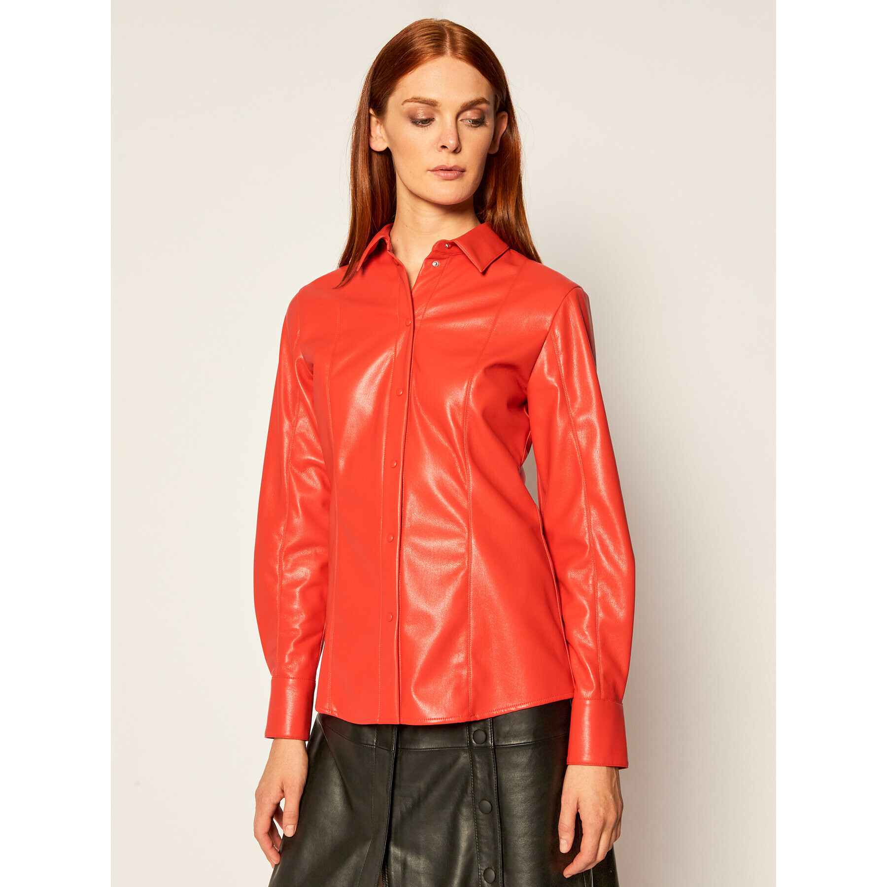 MSGM Риза 2941MDE19 207652 Червен Slim Fit - Pepit.bg