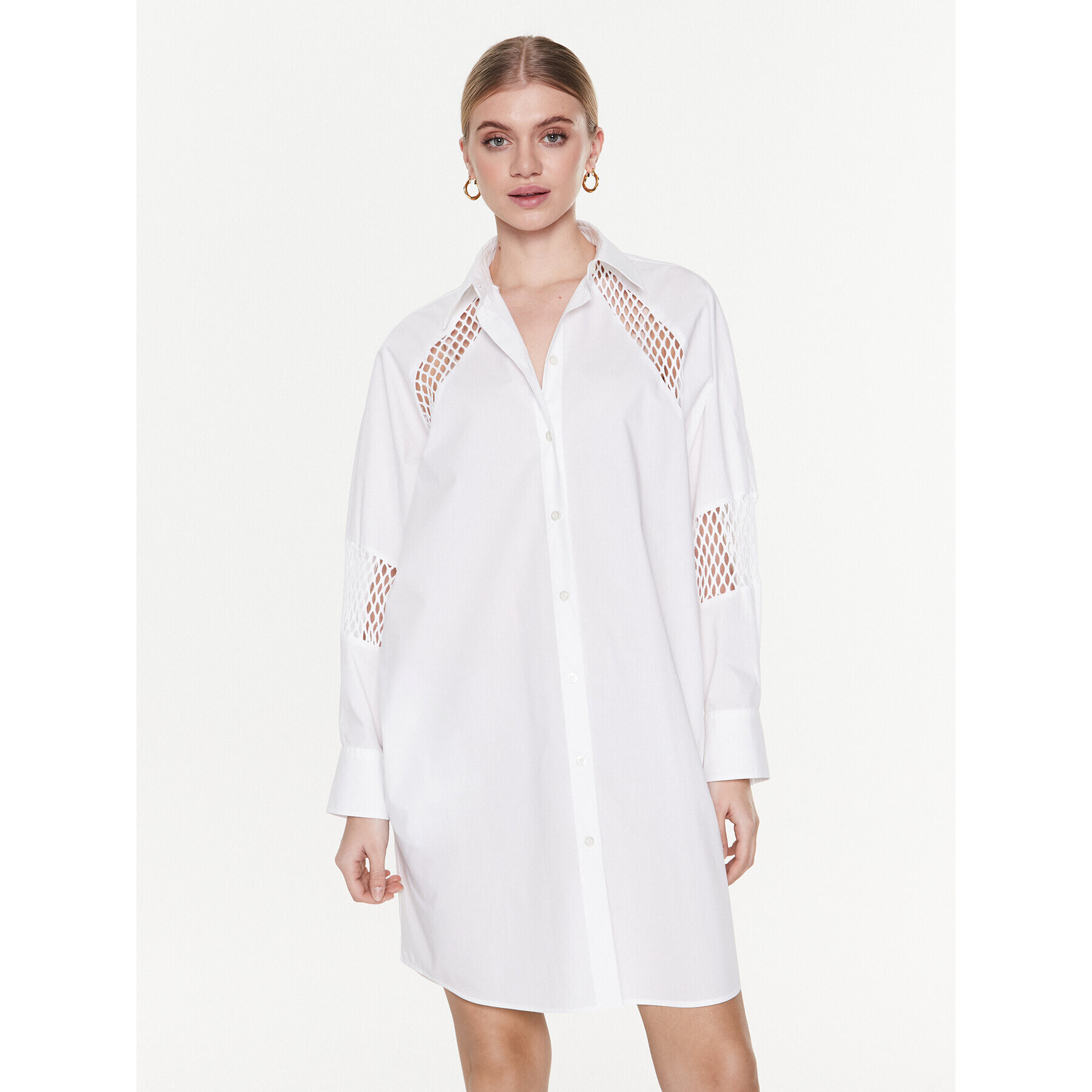 MSGM Рокля тип риза 3441MDA183 237125 Бял Regular Fit - Pepit.bg