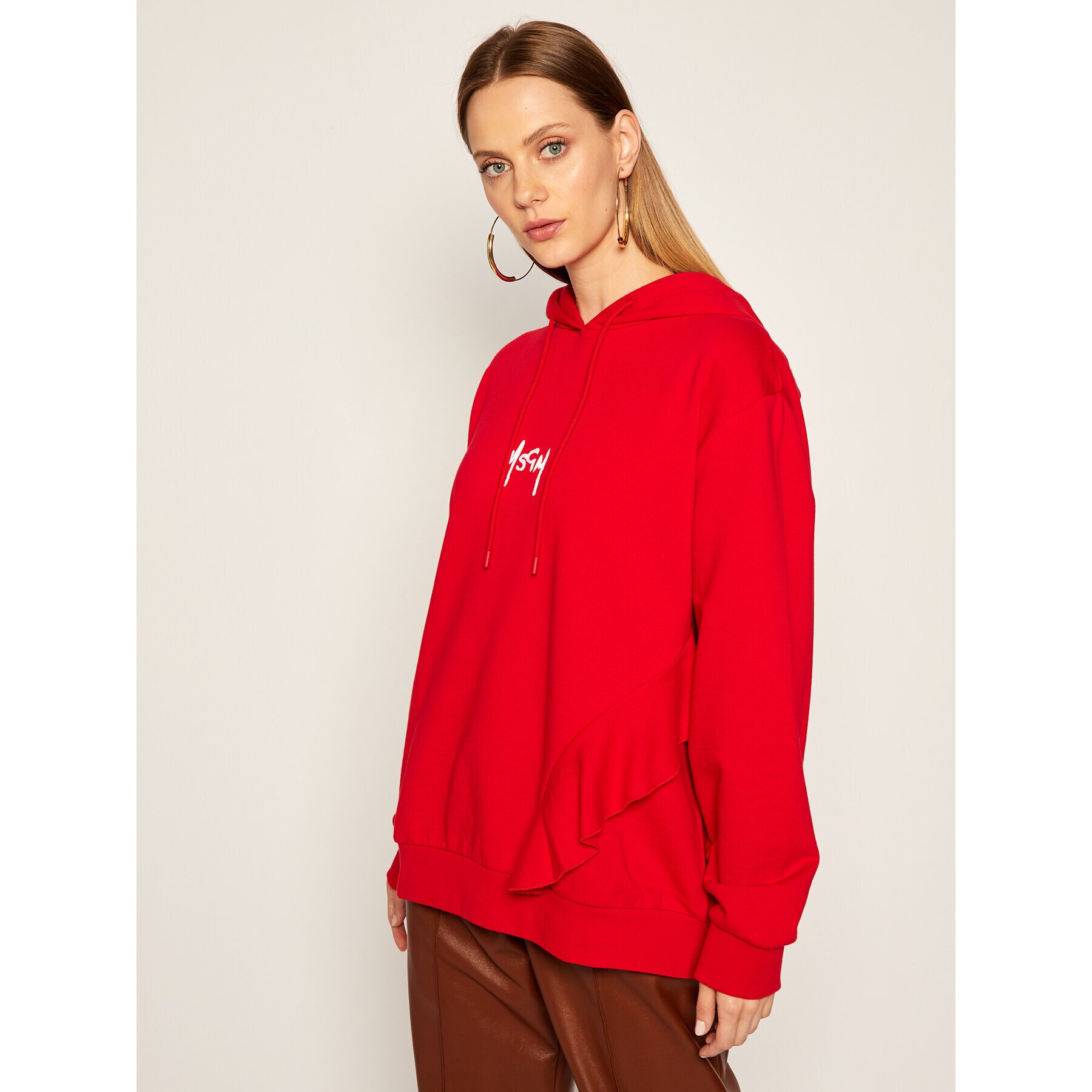 MSGM Суитшърт 2941MDM78 207799 Червен Oversize - Pepit.bg