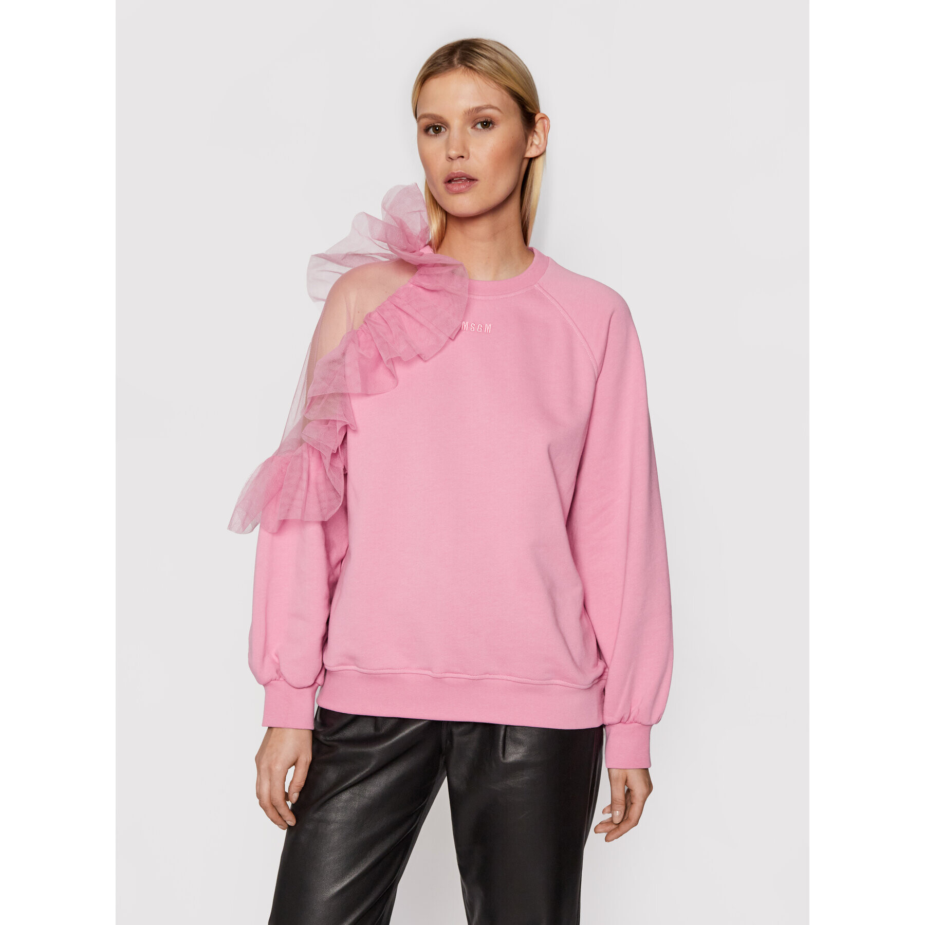 MSGM Суитшърт 3141MDM84 217799 Розов Loose Fit - Pepit.bg