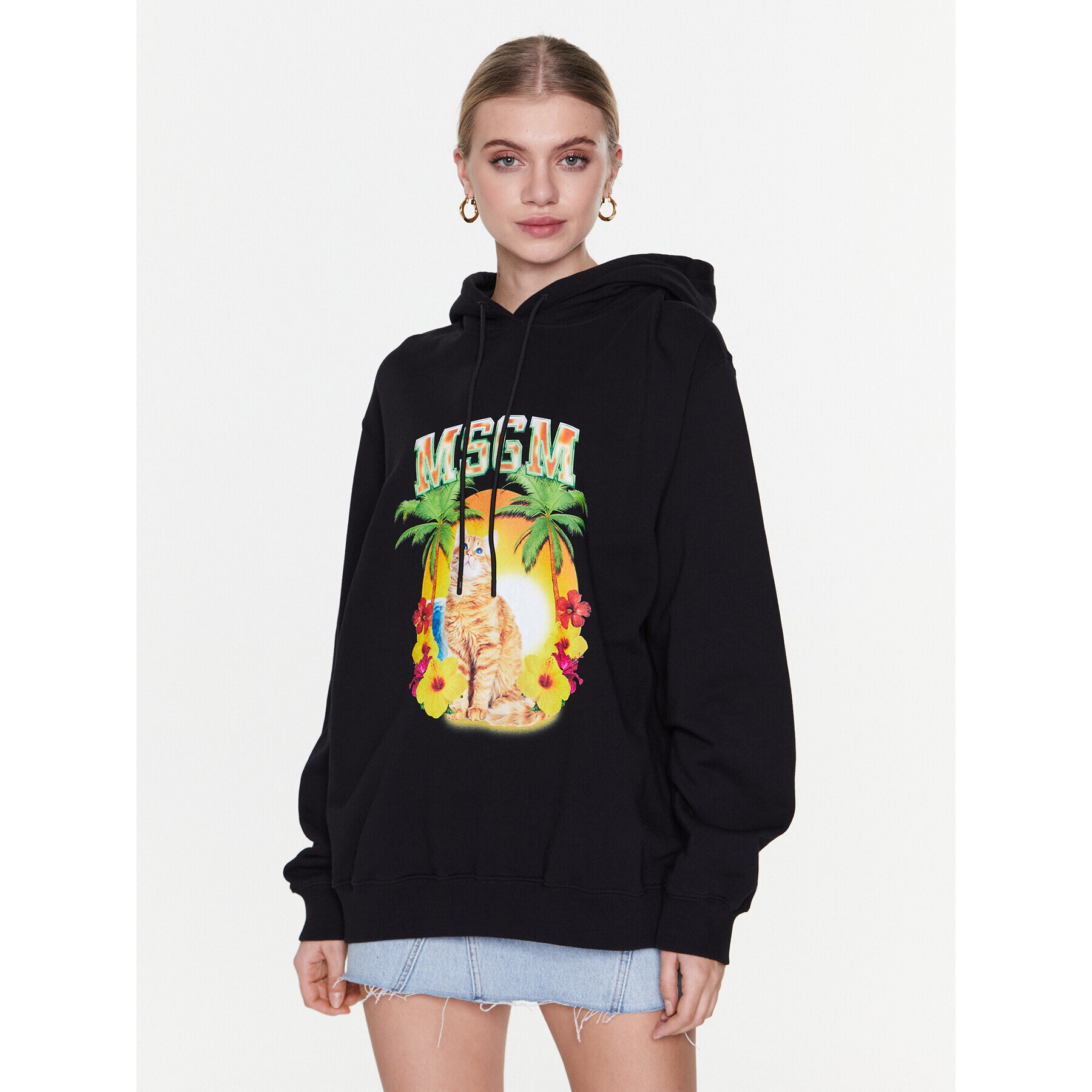 MSGM Суитшърт 3441MDM214 237000 Черен Relaxed Fit - Pepit.bg