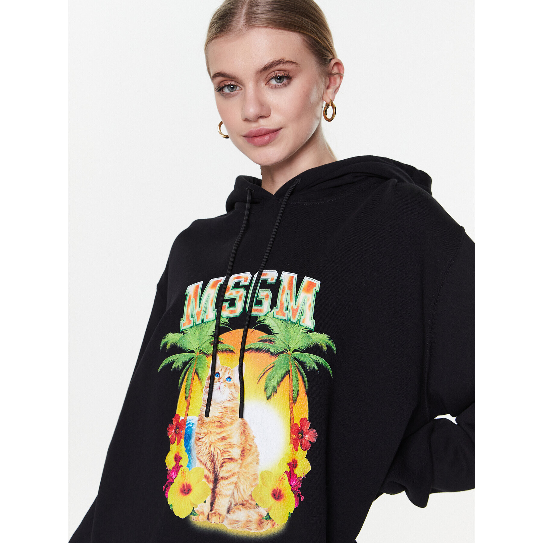 MSGM Суитшърт 3441MDM214 237000 Черен Relaxed Fit - Pepit.bg