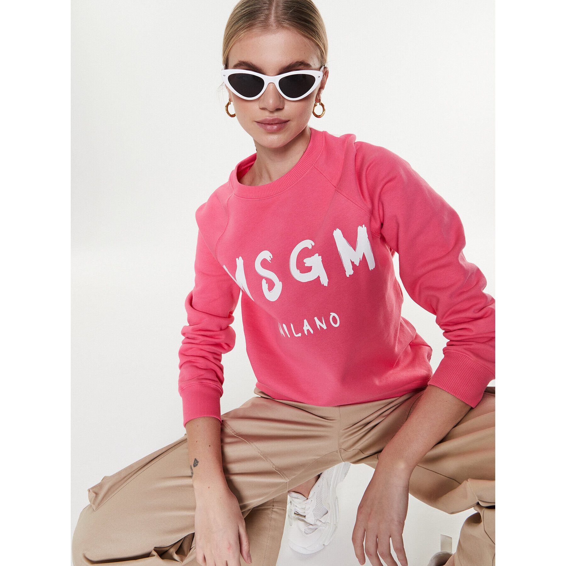 MSGM Суитшърт 3441MDM513 237000 Розов Regular Fit - Pepit.bg
