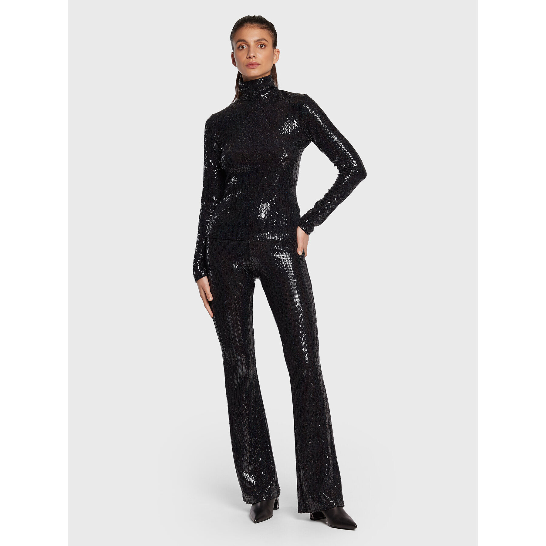 MSGM Текстилни панталони 3341MDP14 227628 Черен Regular Fit - Pepit.bg