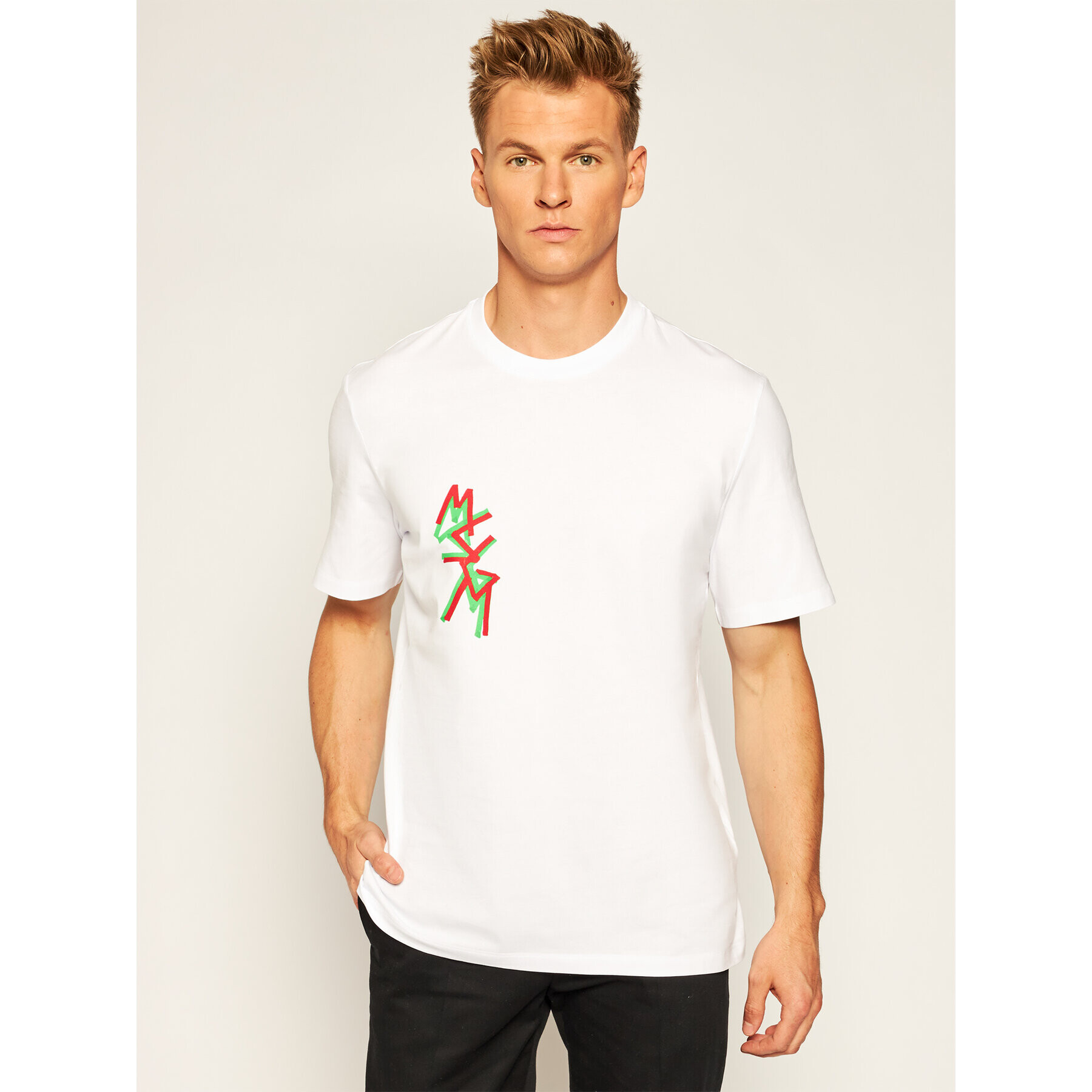MSGM Тишърт 2940MM70 207598 Бял Regular Fit - Pepit.bg