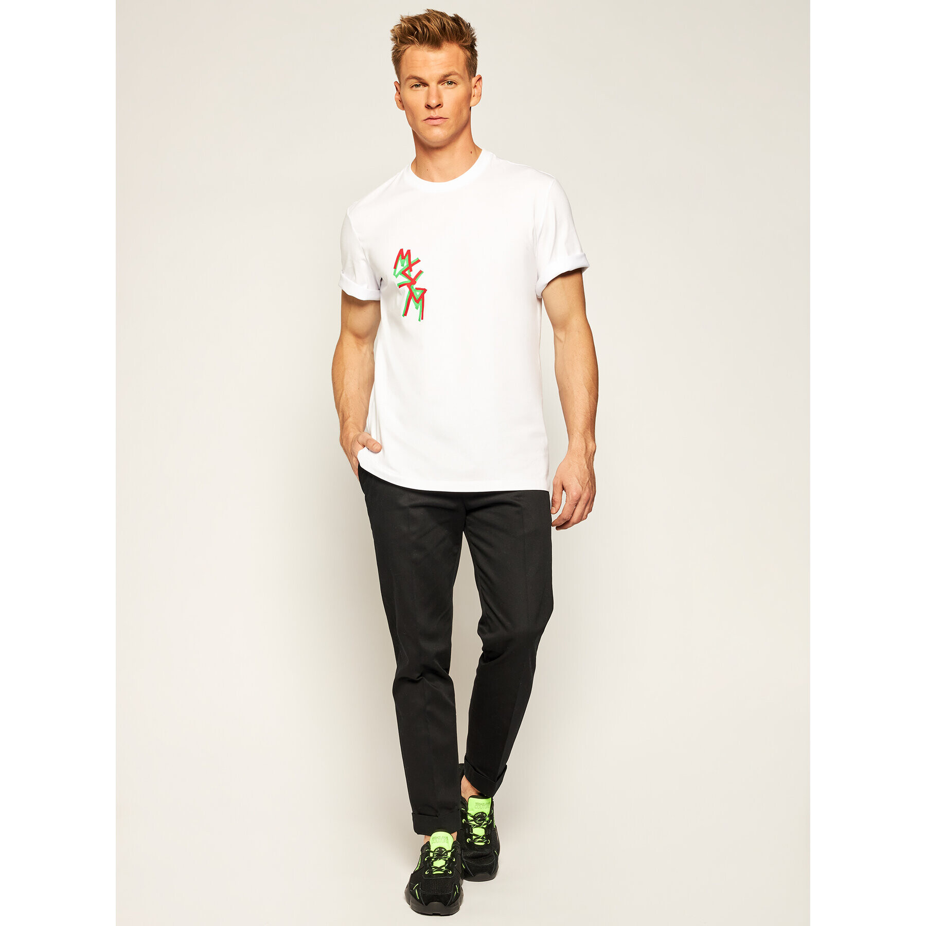 MSGM Тишърт 2940MM70 207598 Бял Regular Fit - Pepit.bg