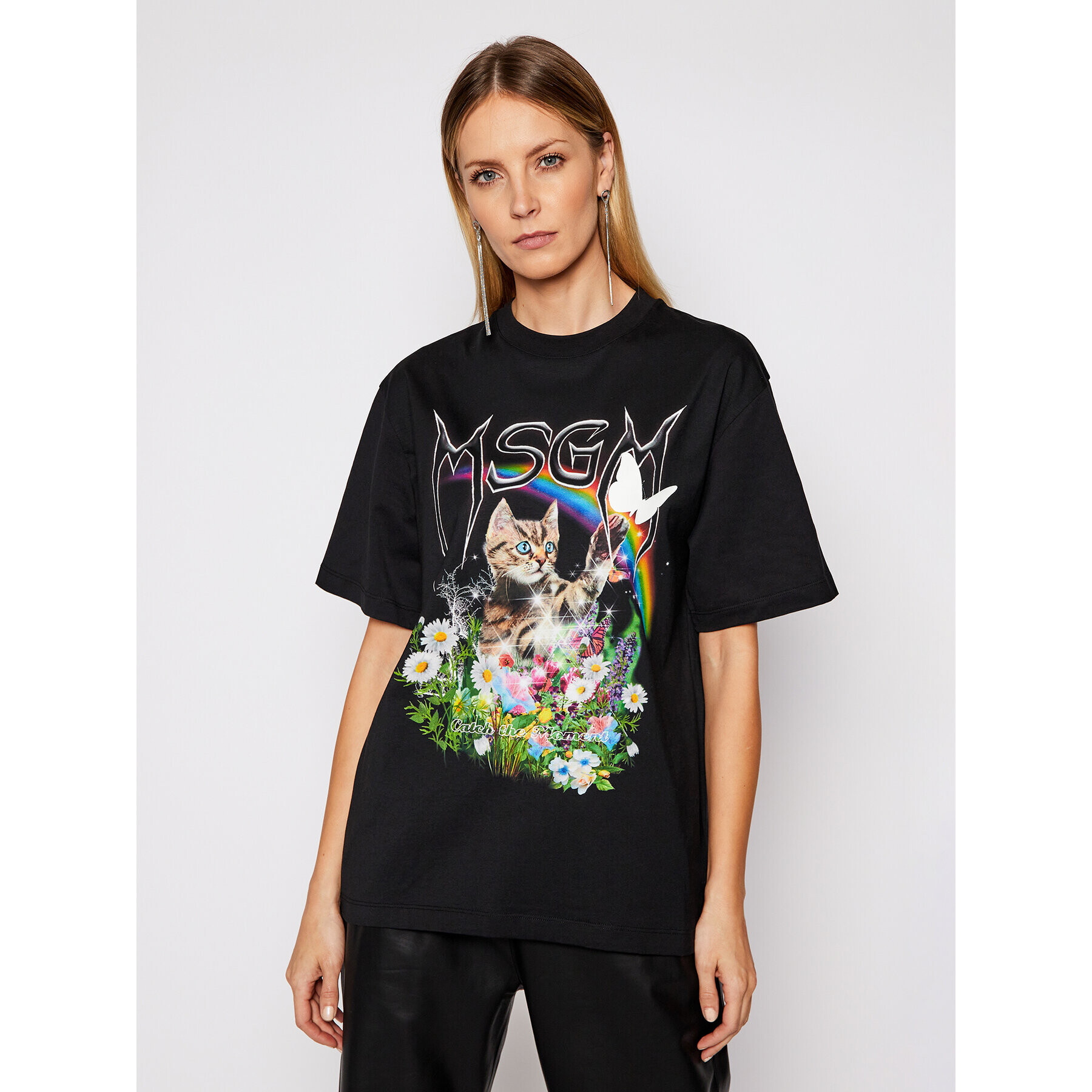MSGM Тишърт 3041MDM164 217298 Черен Regular Fit - Pepit.bg