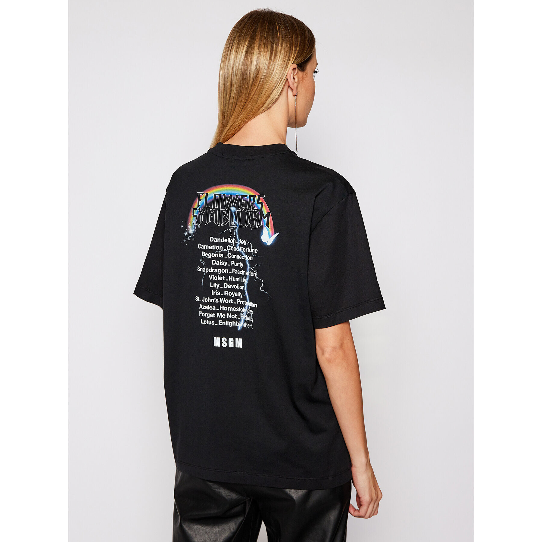 MSGM Тишърт 3041MDM164 217298 Черен Regular Fit - Pepit.bg