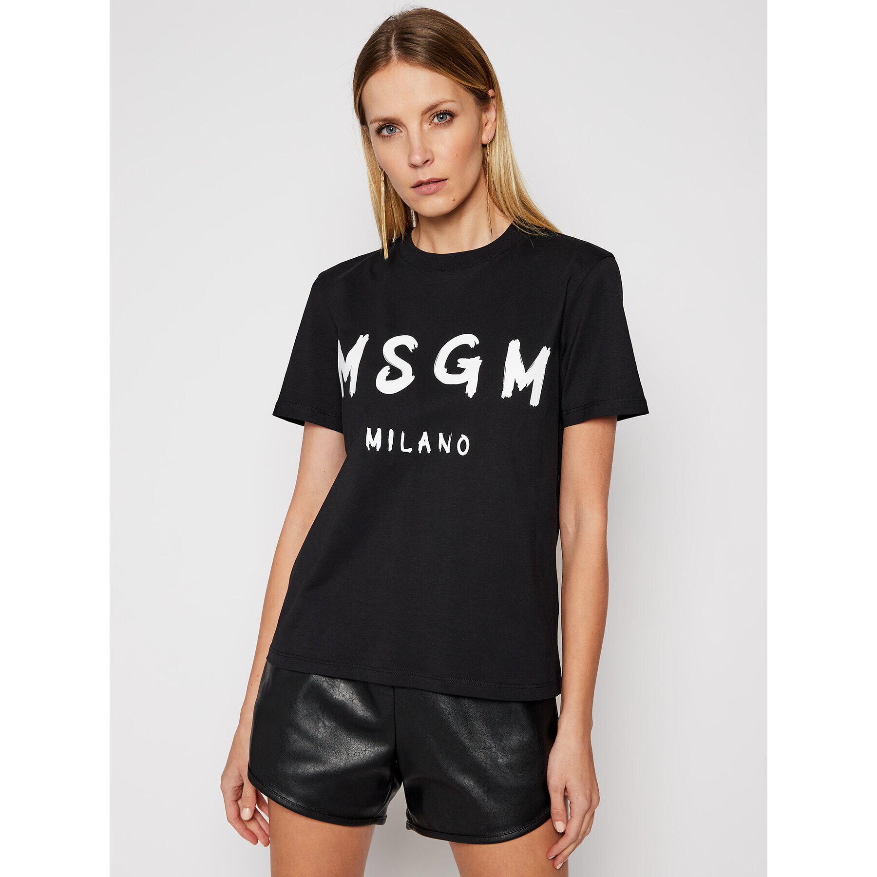 MSGM Тишърт 3041MDM60 217298 Черен Regular Fit - Pepit.bg