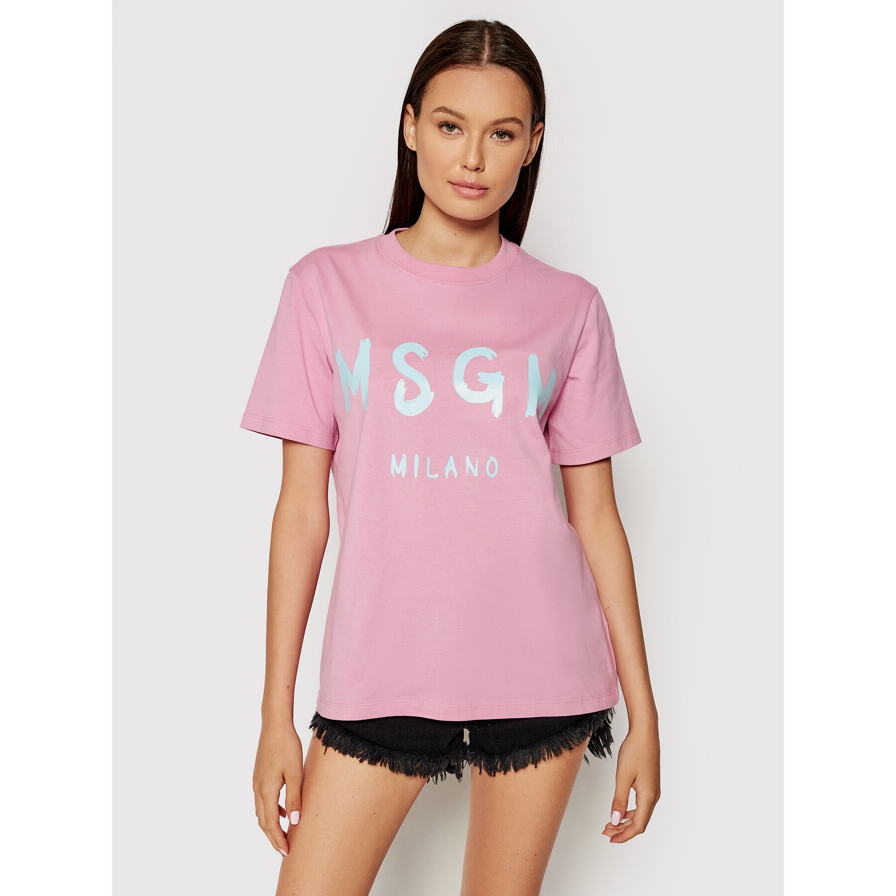 MSGM Тишърт 3141MDM510 217798 Розов Regular Fit - Pepit.bg