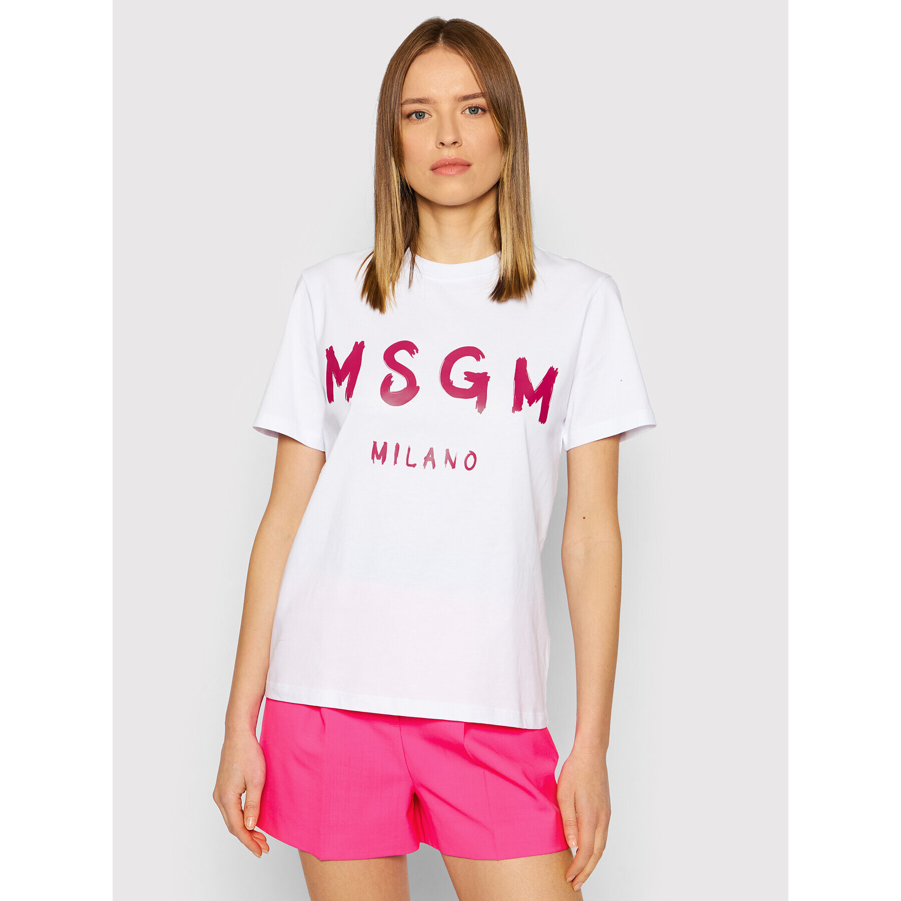 MSGM Тишърт 3241MDM510 227298 Бял Regular Fit - Pepit.bg