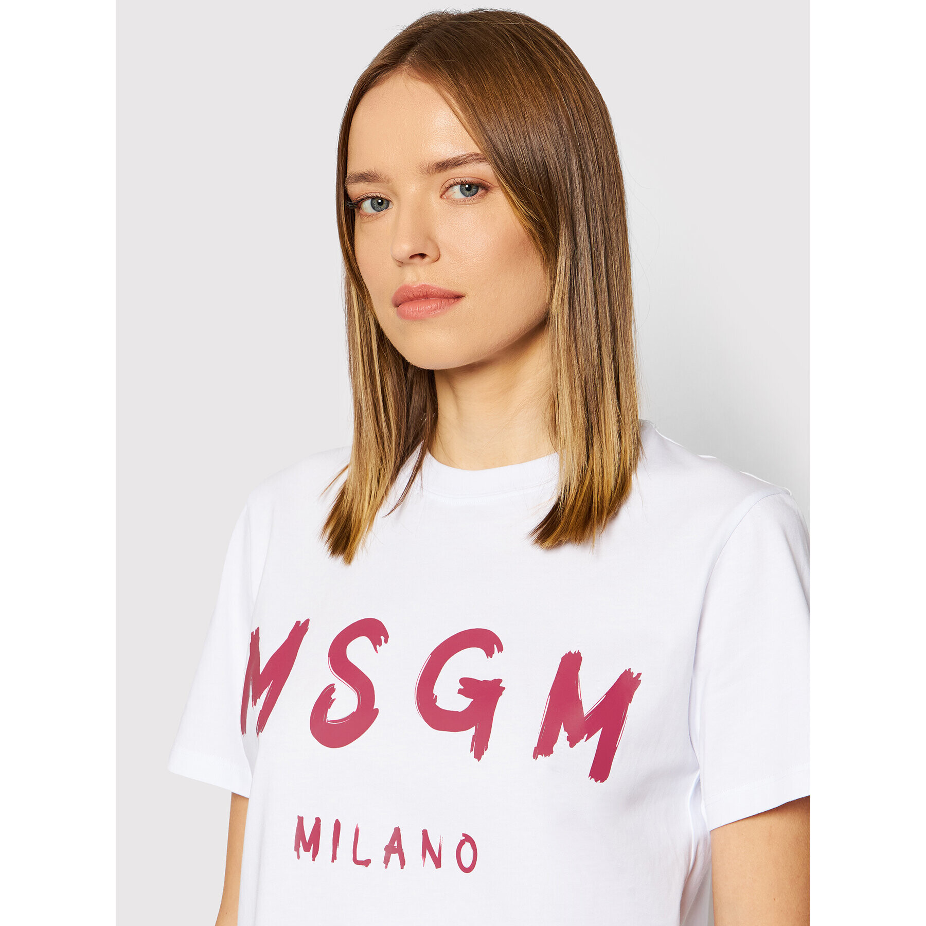 MSGM Тишърт 3241MDM510 227298 Бял Regular Fit - Pepit.bg