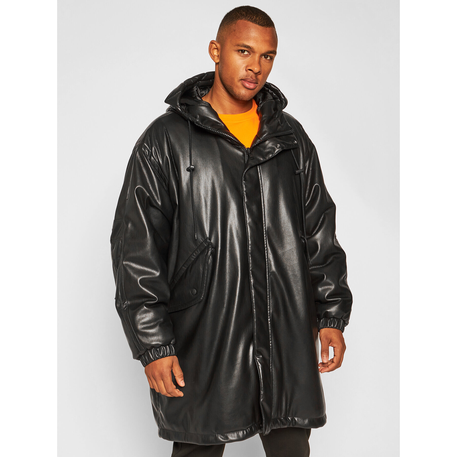 MSGM Яке от имитация на кожа 2940MH20 207652 Черен Regular Fit - Pepit.bg
