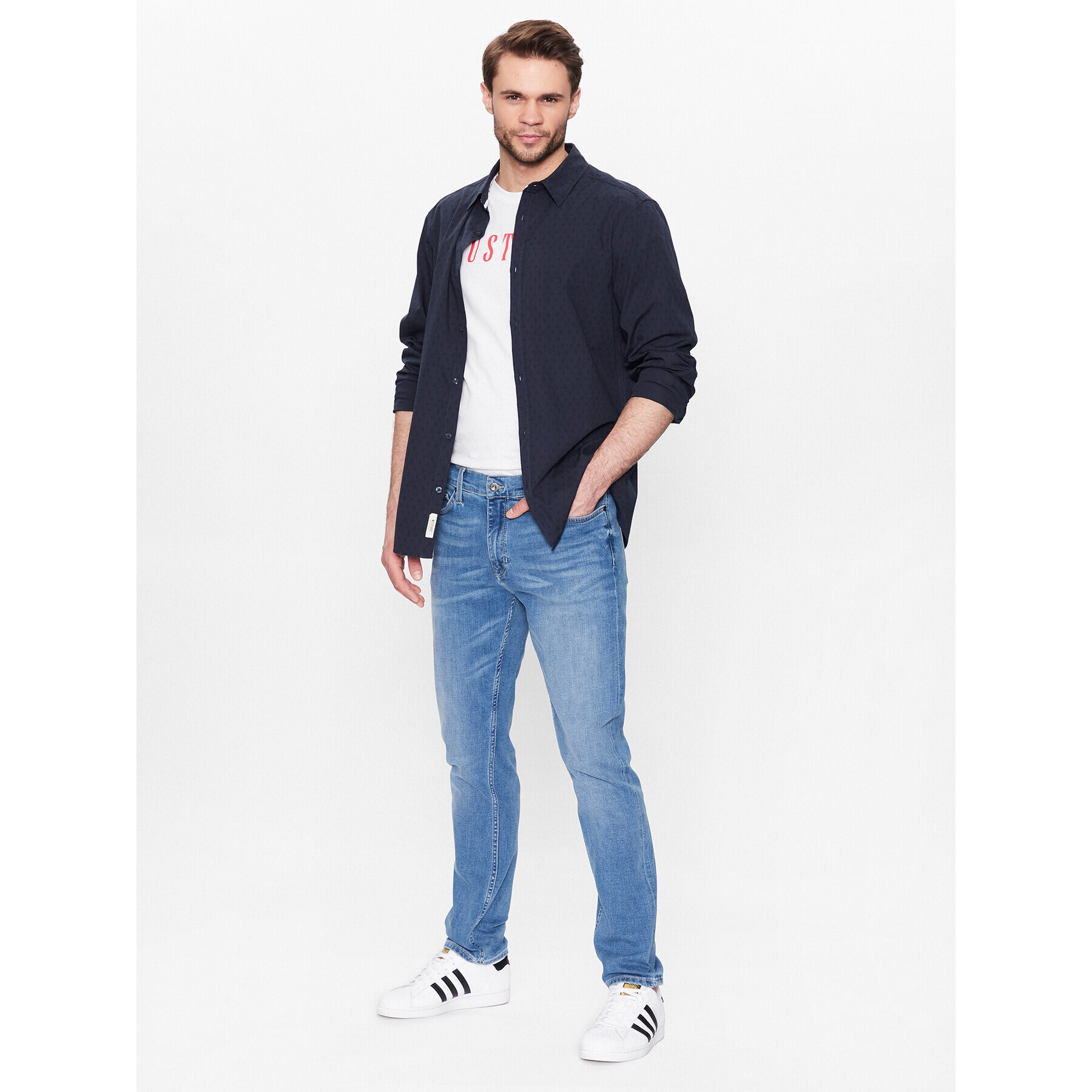 Mustang Дънки Frisco 1013415 Син Slim Fit - Pepit.bg
