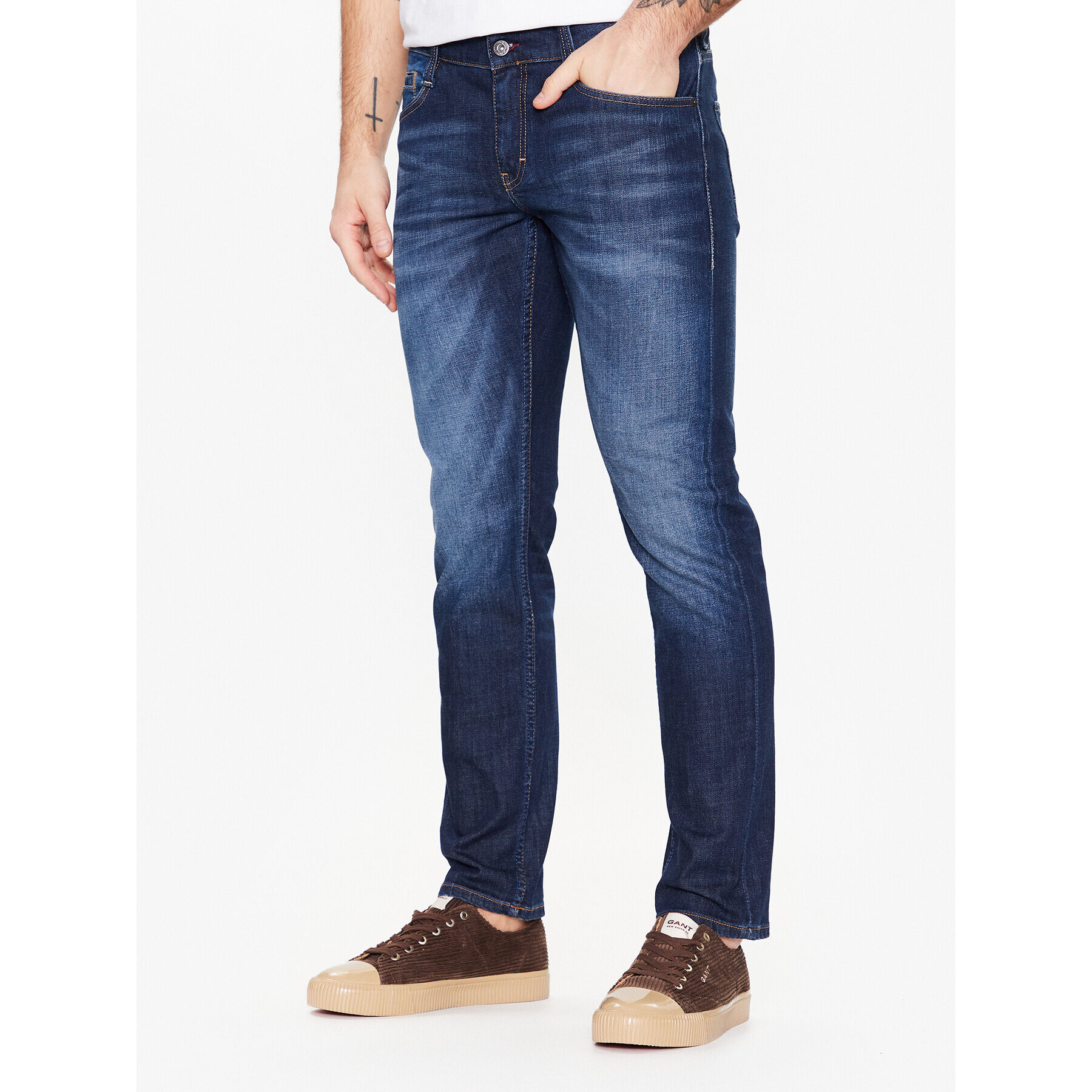 Mustang Дънки Oregon 3116-5111 Тъмносин Slim Fit - Pepit.bg