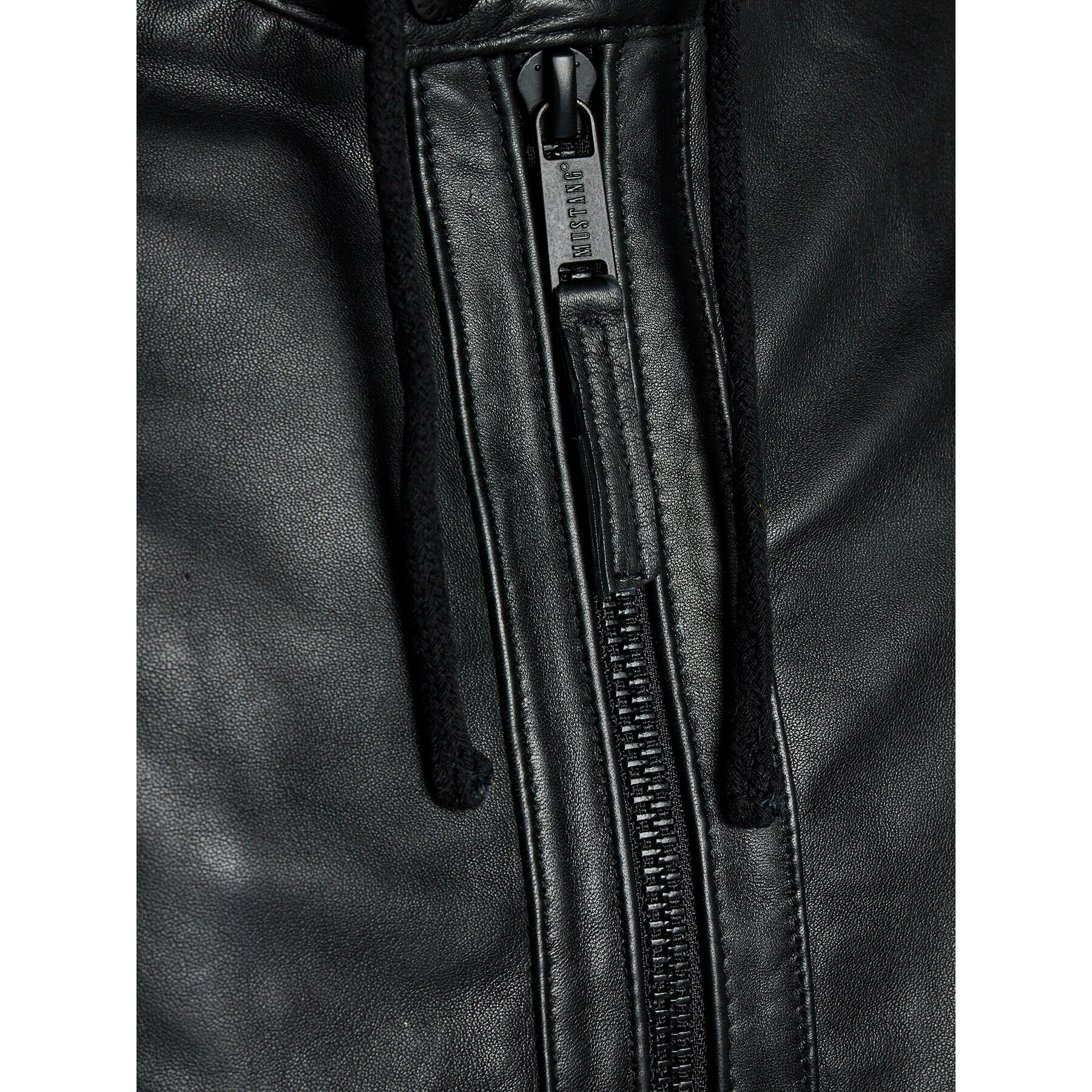 Mustang Кожено яке Veg Tanned 9920542 Черен Regular Fit - Pepit.bg