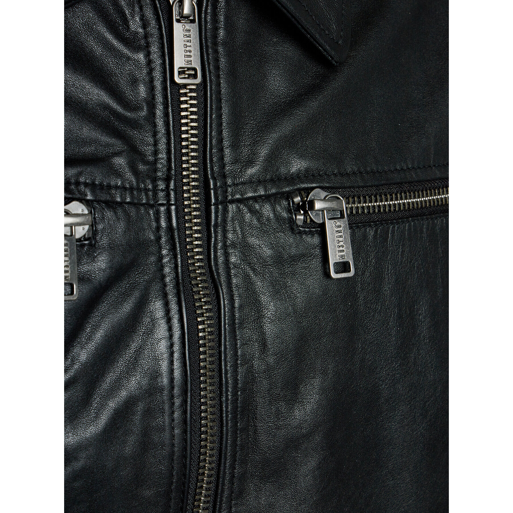 Mustang Кожено яке William 9920607 Черен Regular Fit - Pepit.bg