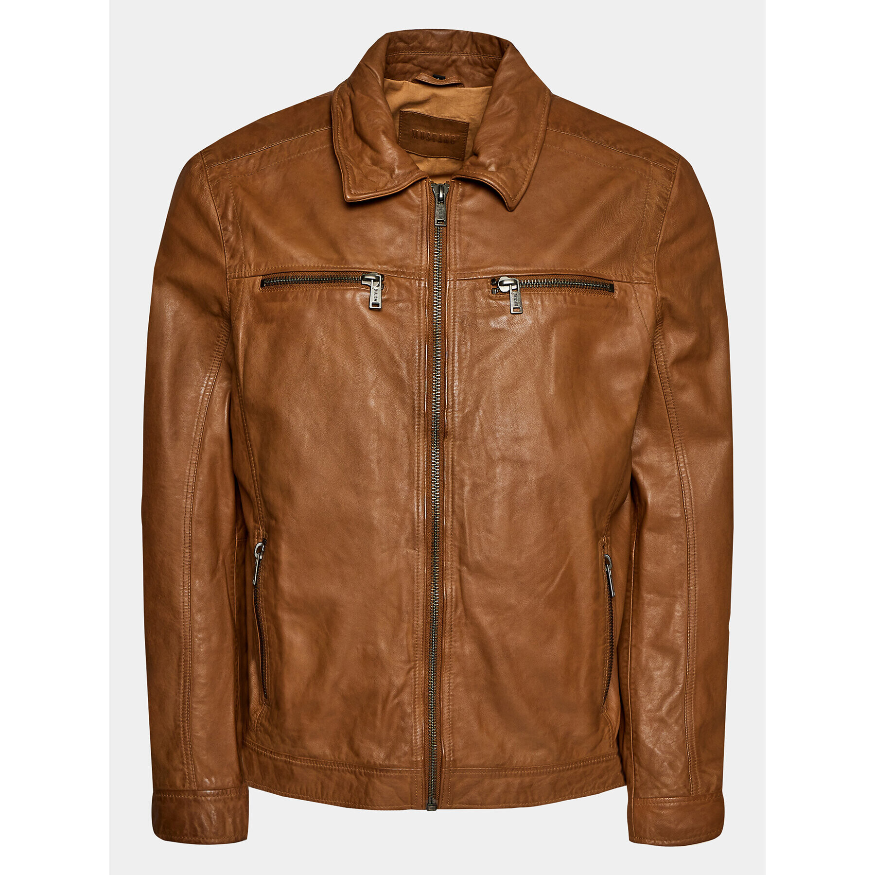 Mustang Кожено яке William 9920607 Кафяв Regular Fit - Pepit.bg