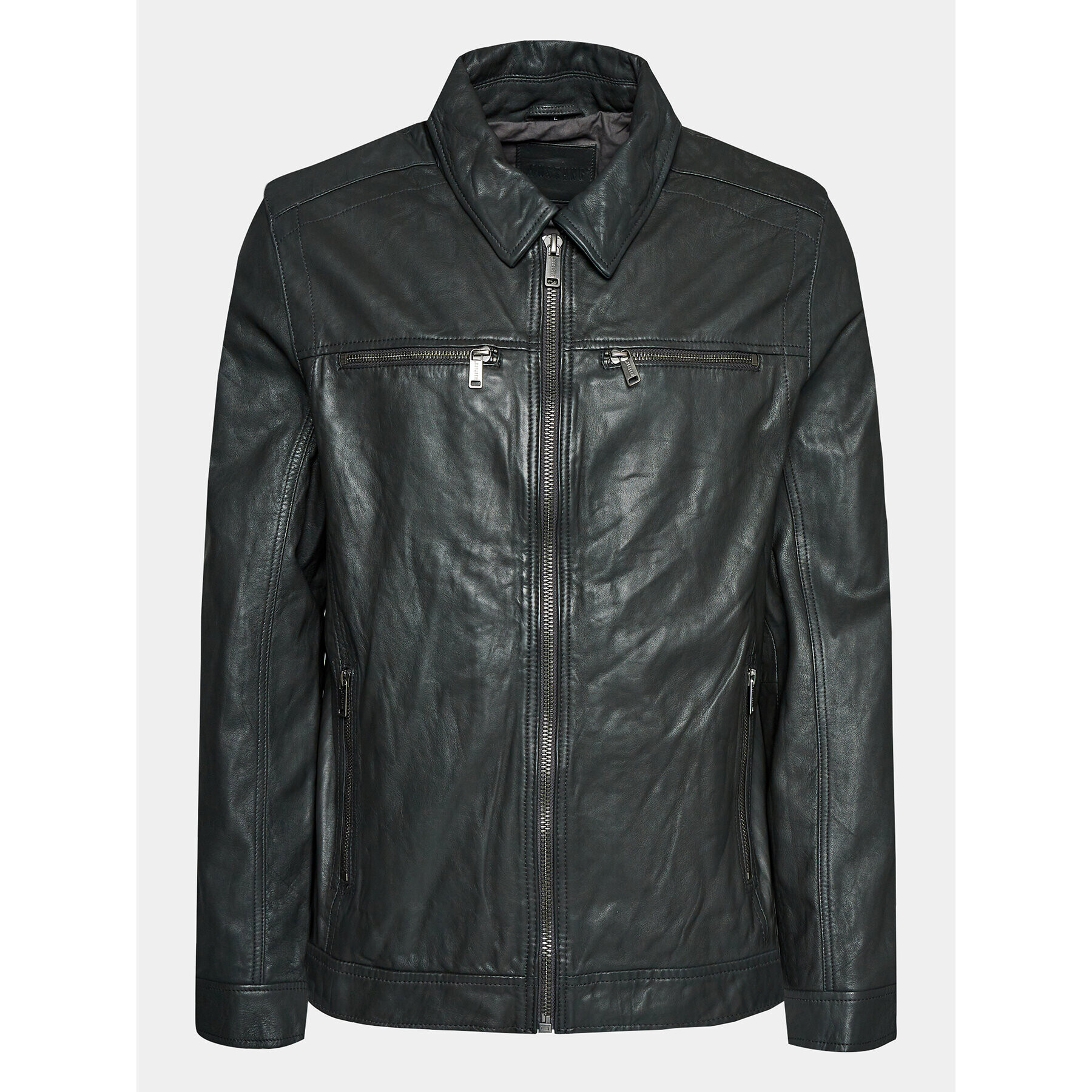 Mustang Кожено яке William 9920615 Сив Regular Fit - Pepit.bg