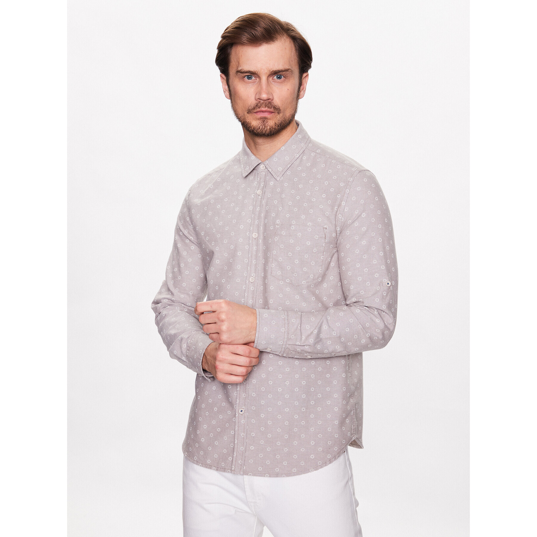 Mustang Риза Caper 1013486 Сив Slim Fit - Pepit.bg