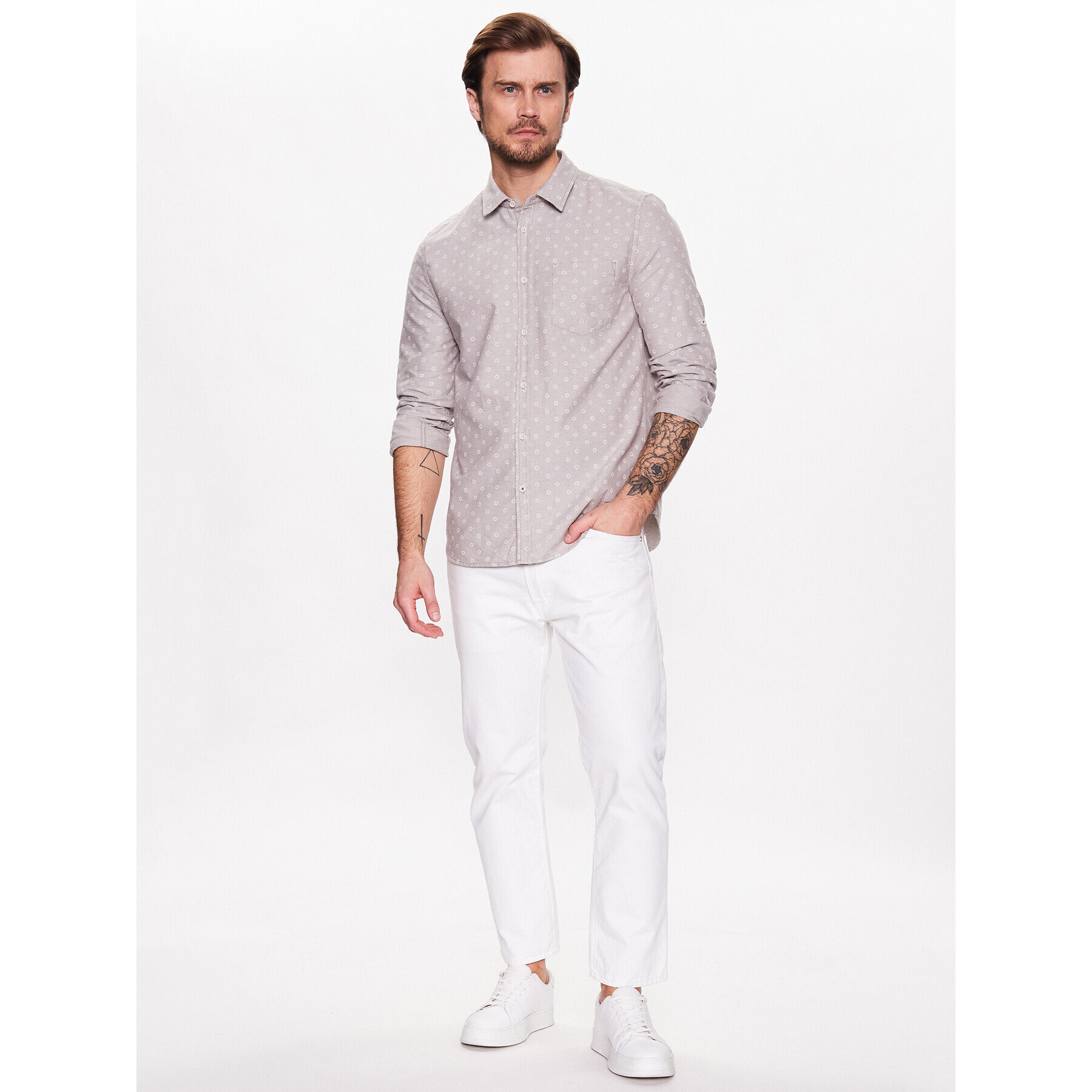 Mustang Риза Caper 1013486 Сив Slim Fit - Pepit.bg