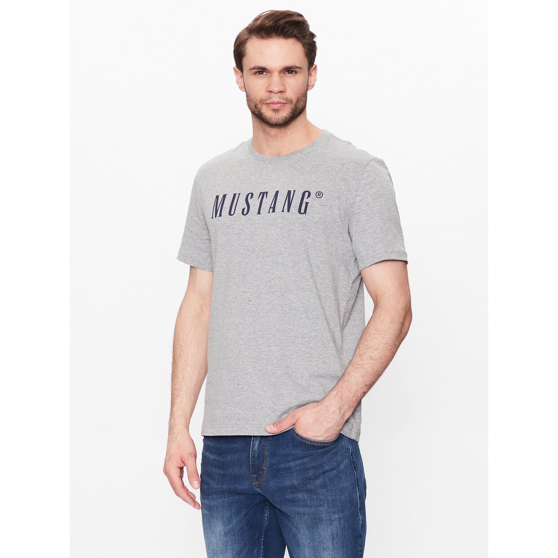 Mustang Тишърт Alex 1013221 Сив Regular Fit - Pepit.bg