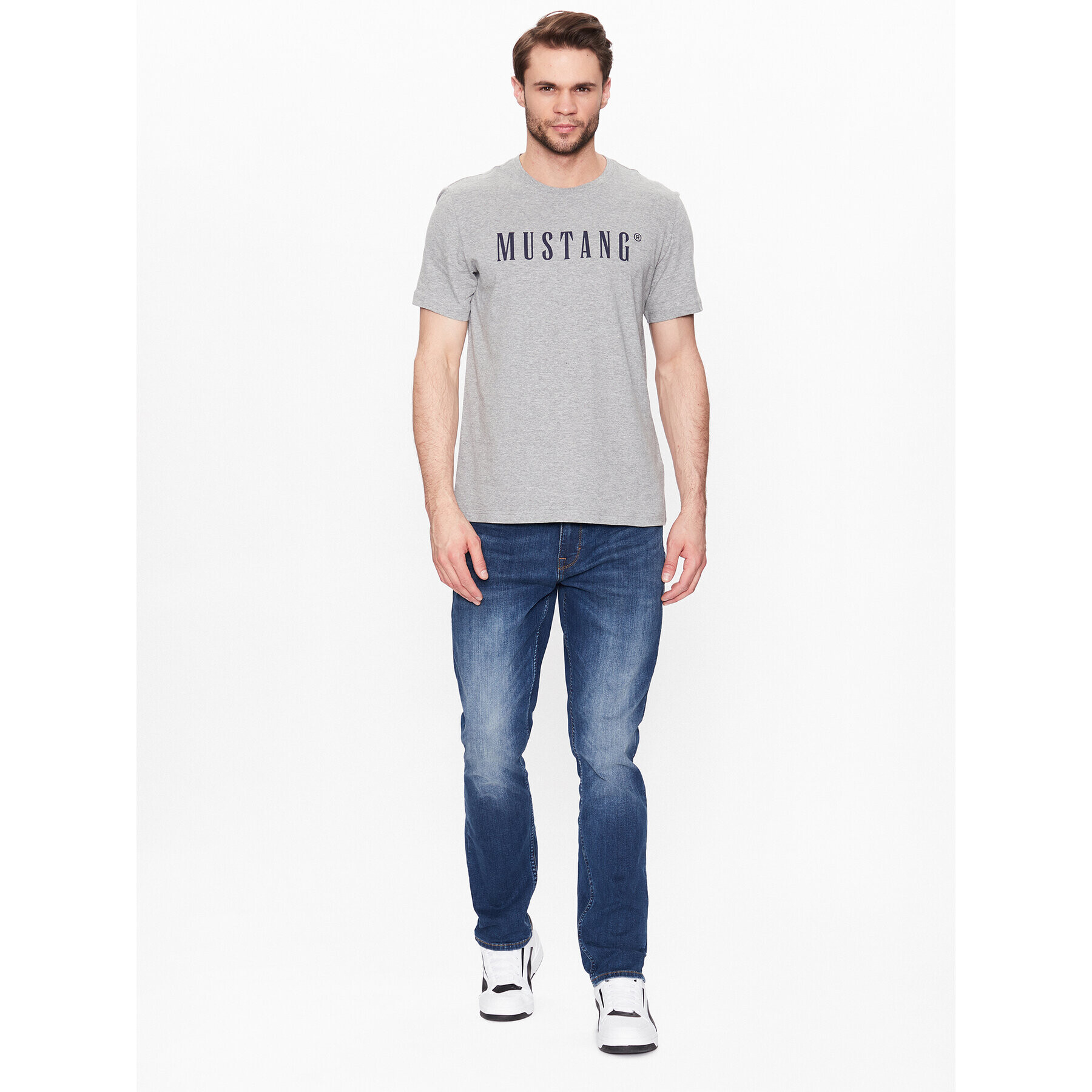 Mustang Тишърт Alex 1013221 Сив Regular Fit - Pepit.bg