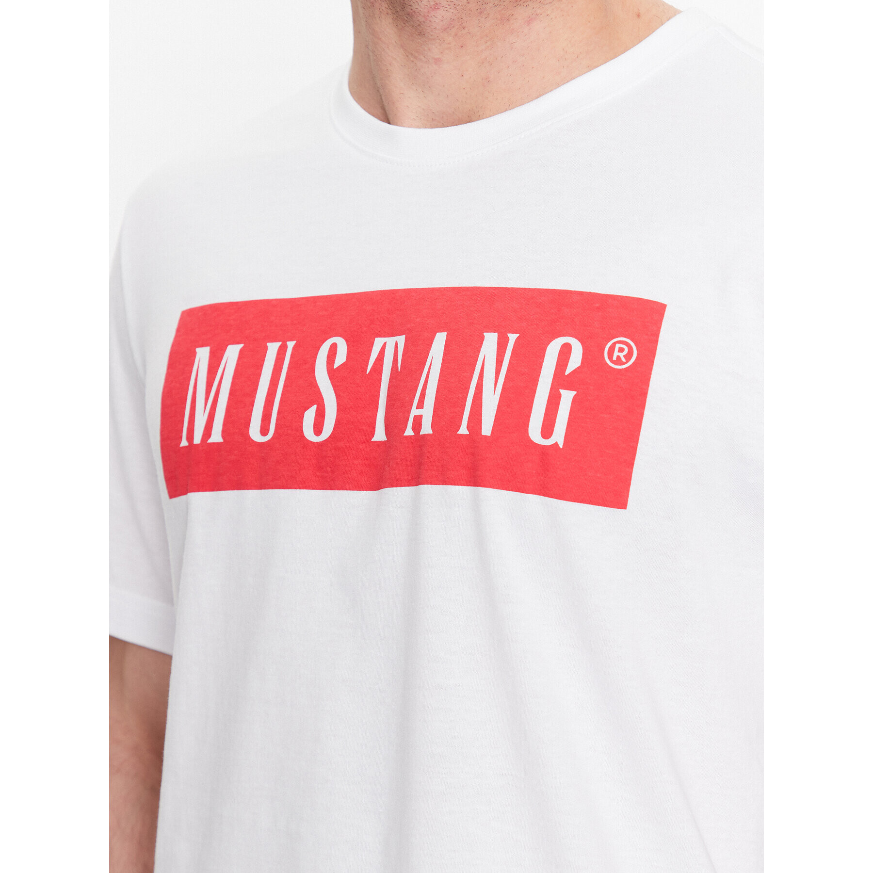 Mustang Тишърт Alex 1013223 Бял Regular Fit - Pepit.bg