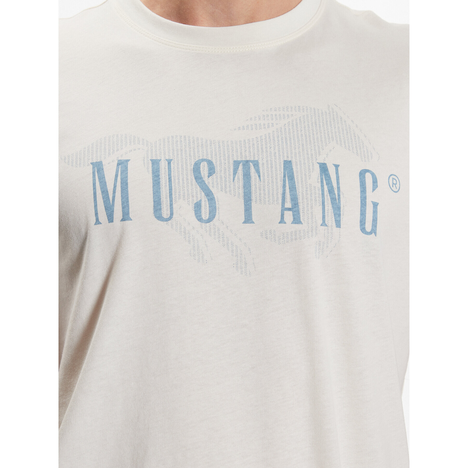 Mustang Тишърт Alex 1013547 Екрю Regular Fit - Pepit.bg